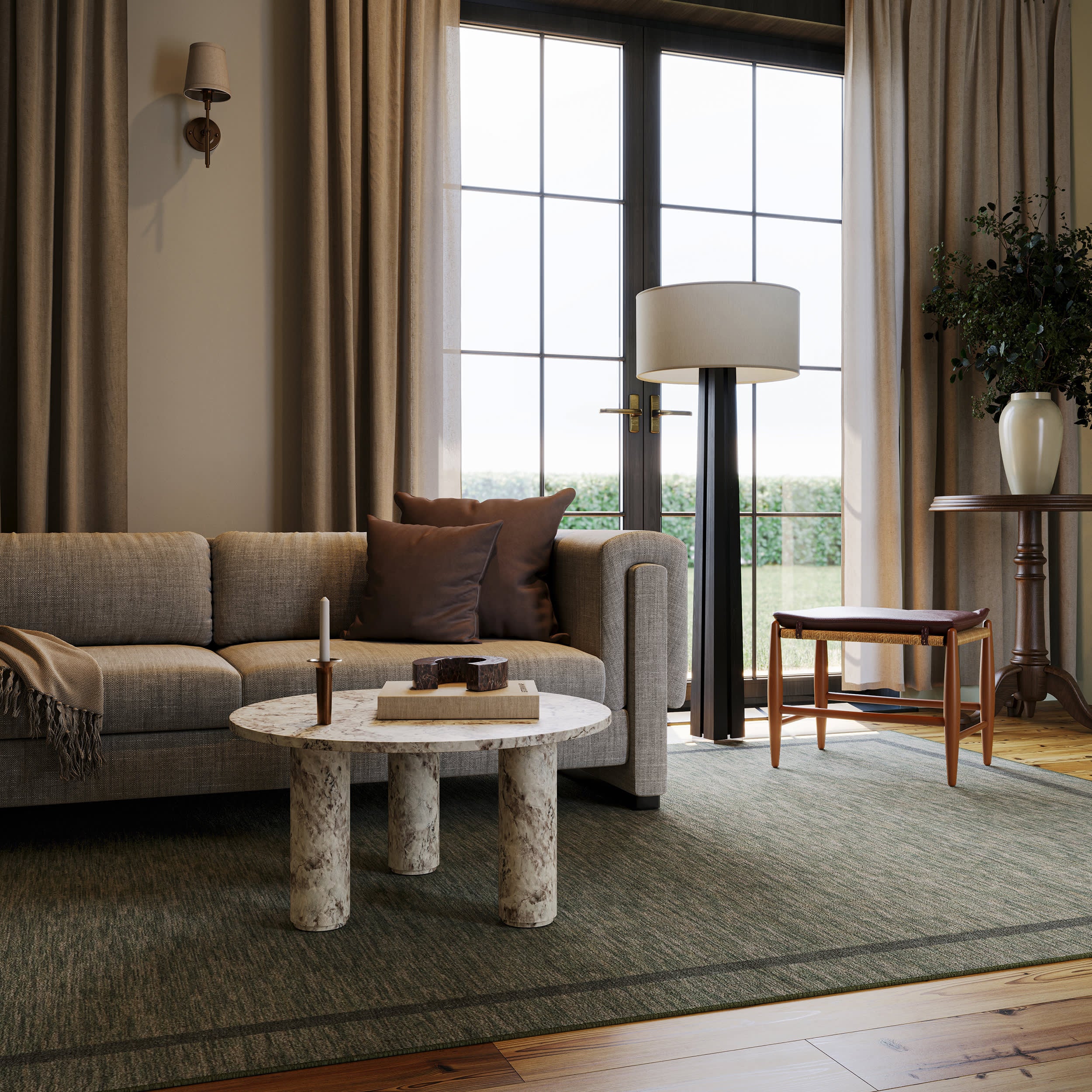 Hanover Bordered Washable Rug by Nate Berkus | Green - Image 3
