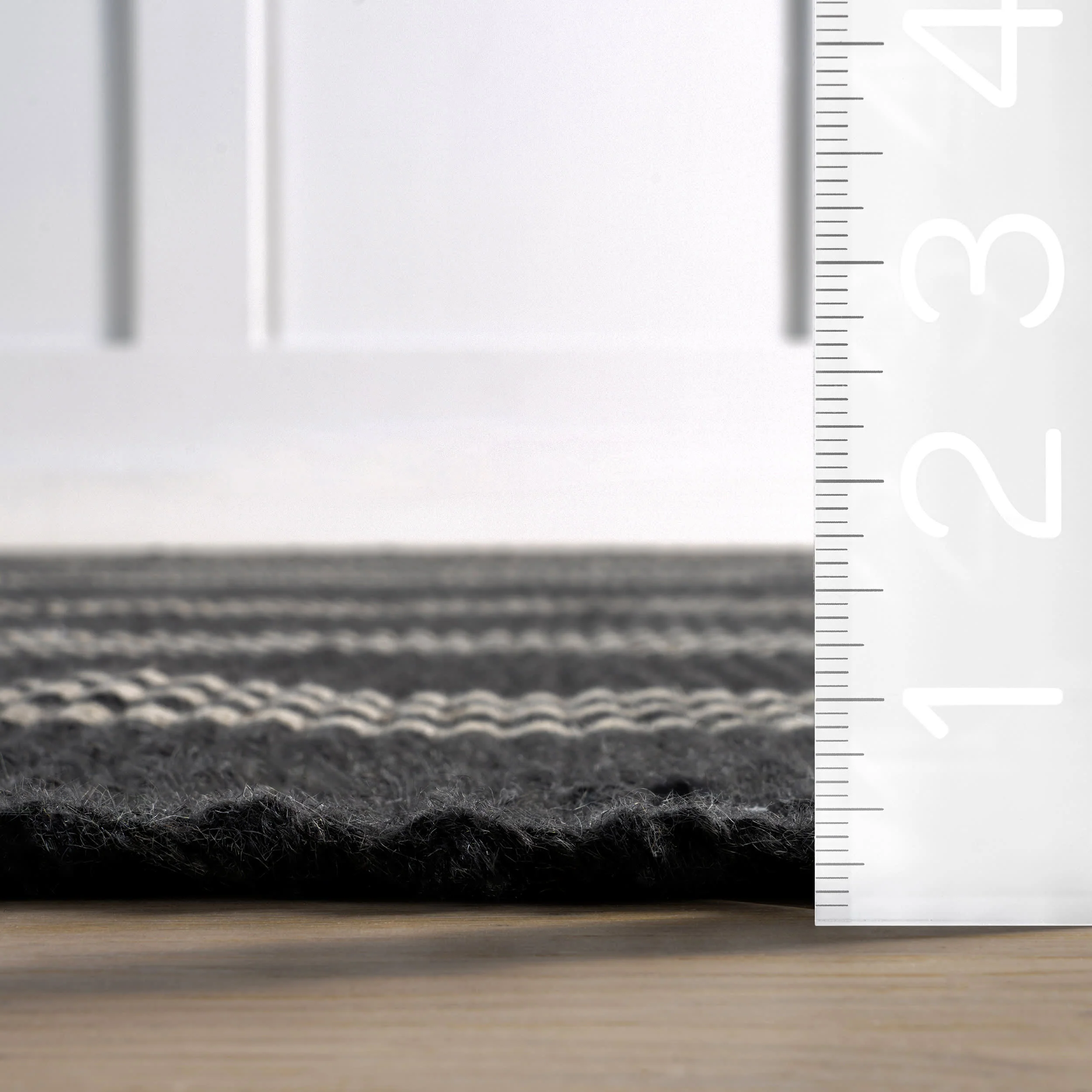 Cinder Stripe Wool Rug | Charcoal - Image 8