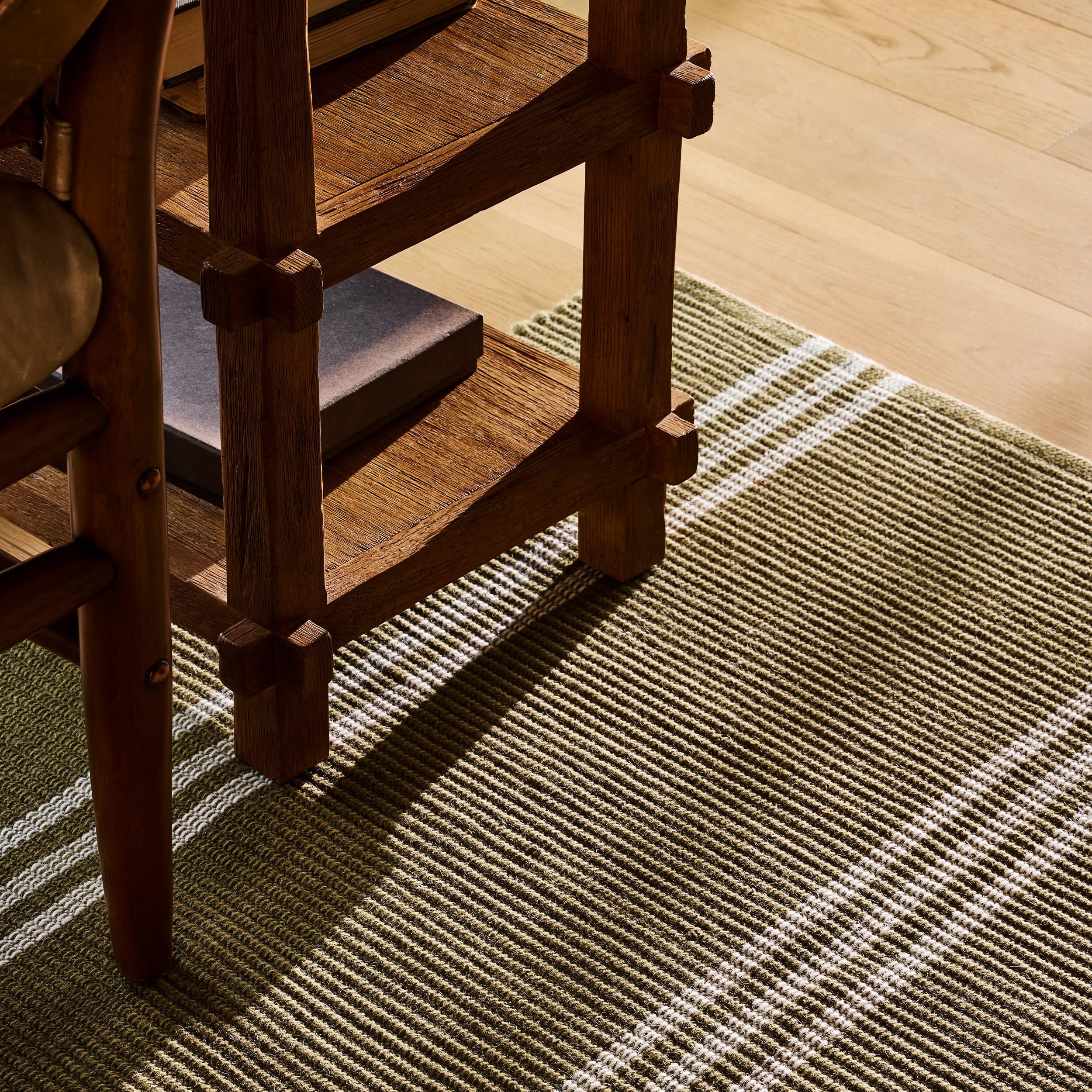 Cinder Stripe Wool Rug | Olive Green - Image 9