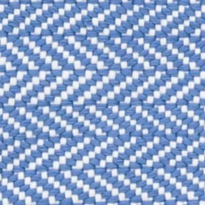 Herringbone Handwoven Indoor/Outdoor Custom Rug Swatch | French Blue/White