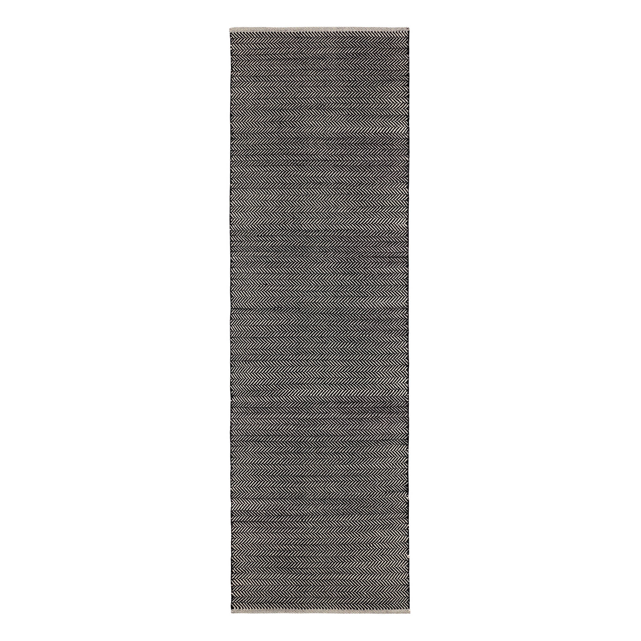 Herringbone Handwoven Indoor/Outdoor Rug | Black/Ivory - Image 2