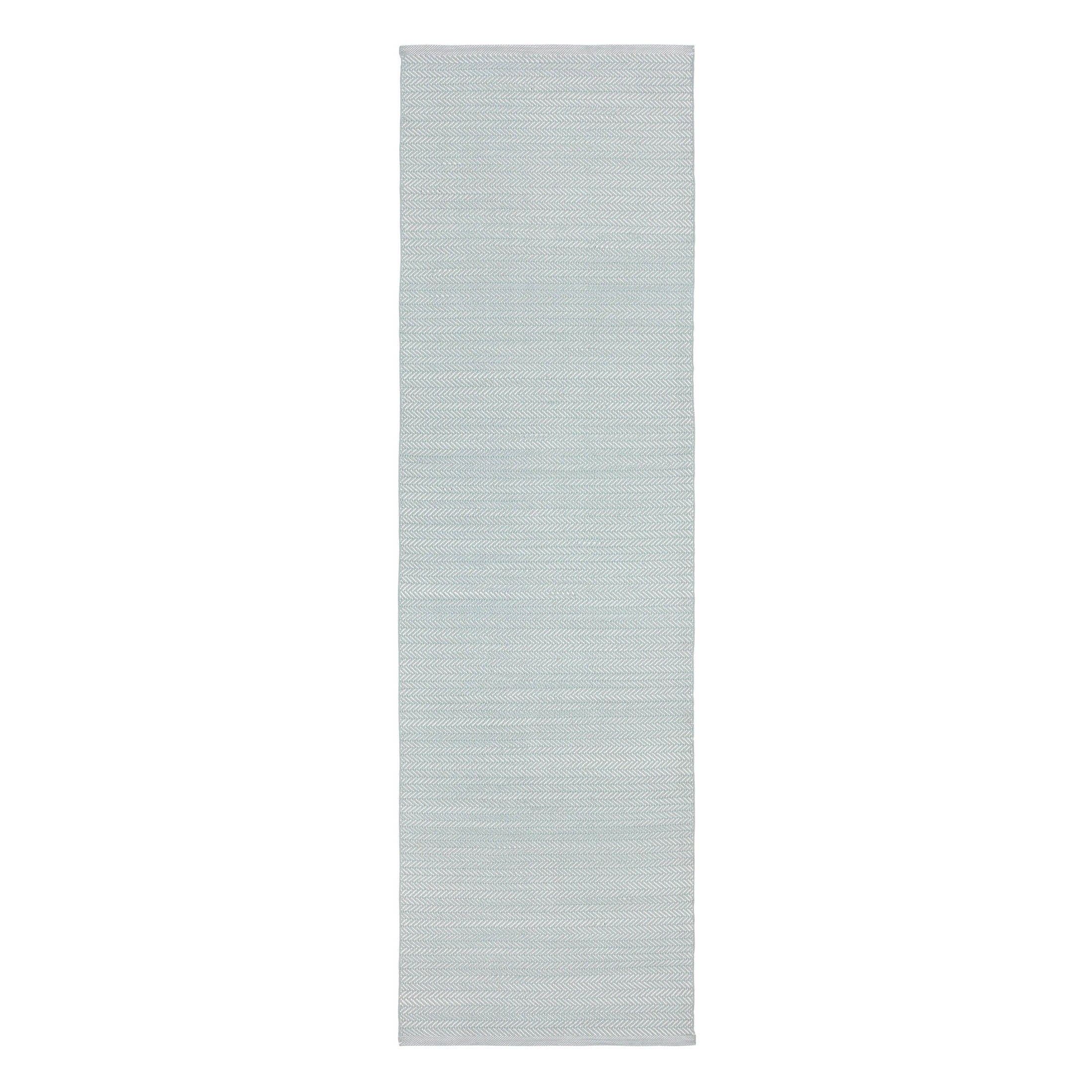 Herringbone Handwoven Indoor/Outdoor Rug | Light Blue/Ivory - Image 2