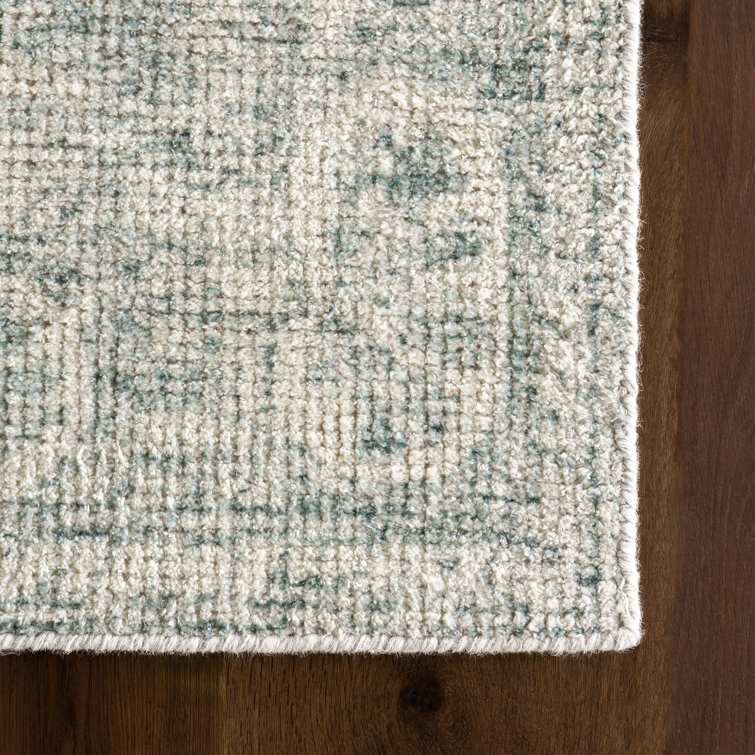 Istanbul Hand Tufted Ornate Border Wool-Blend Rug | Teal - Image 6