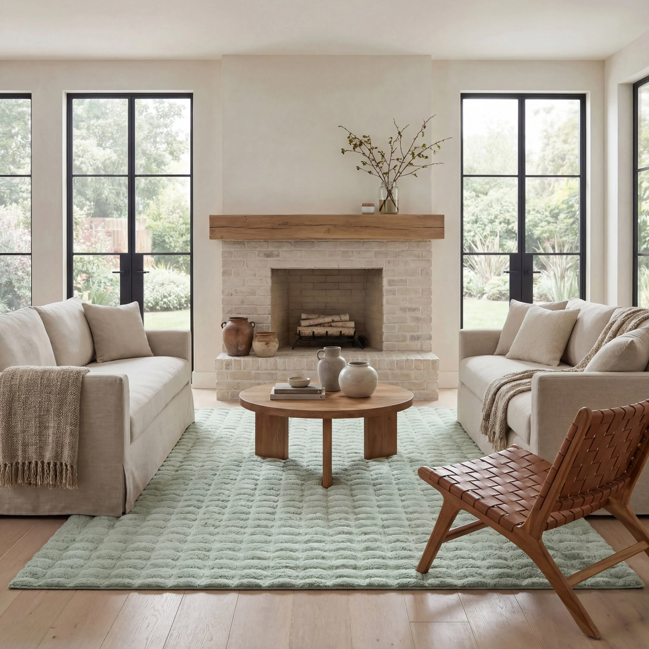 Katy Checkered Cloud Washable Rug | Mint Green - Image 3