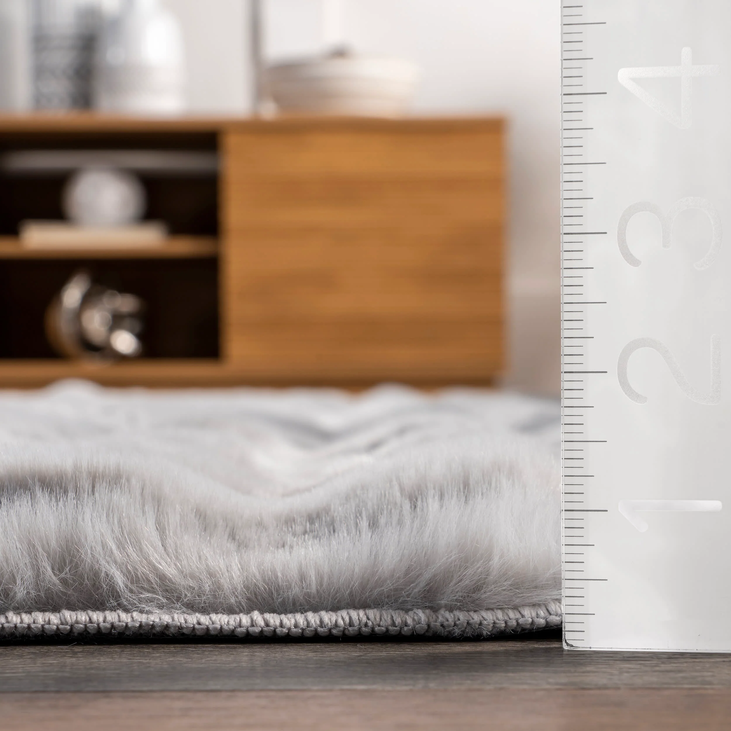 Katy Checkered Cloud Washable Rug | Silver - Image 8