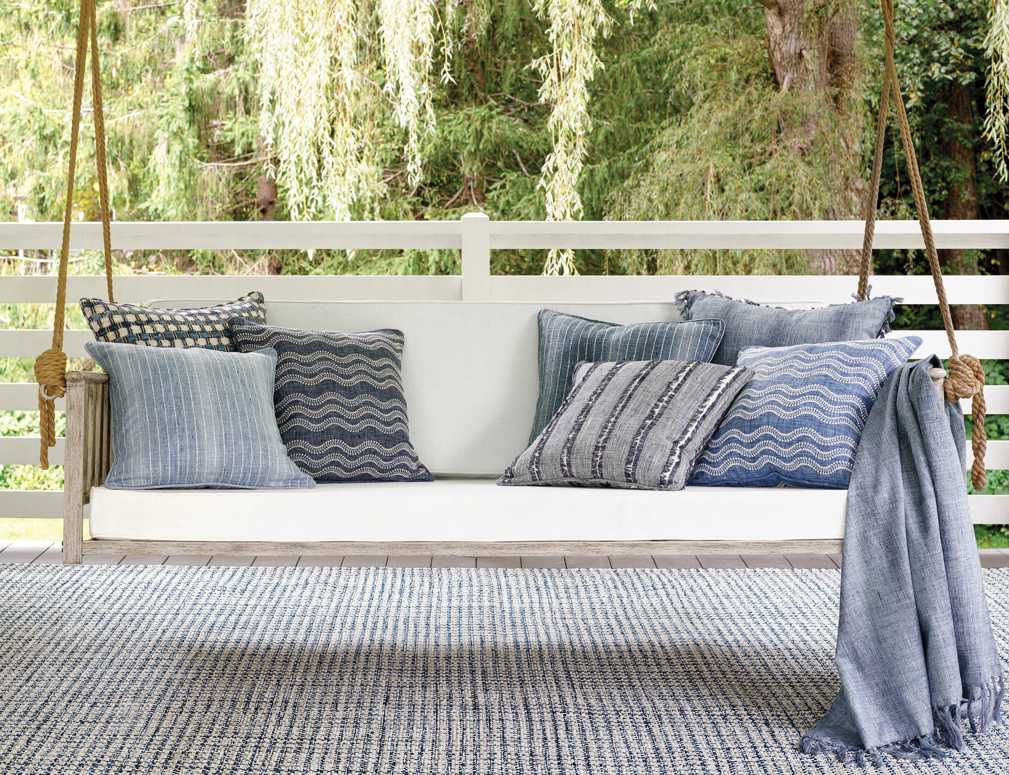 Phoenix Indigo Indoor/Outdoor Decorative Pillow Cover - Image 2