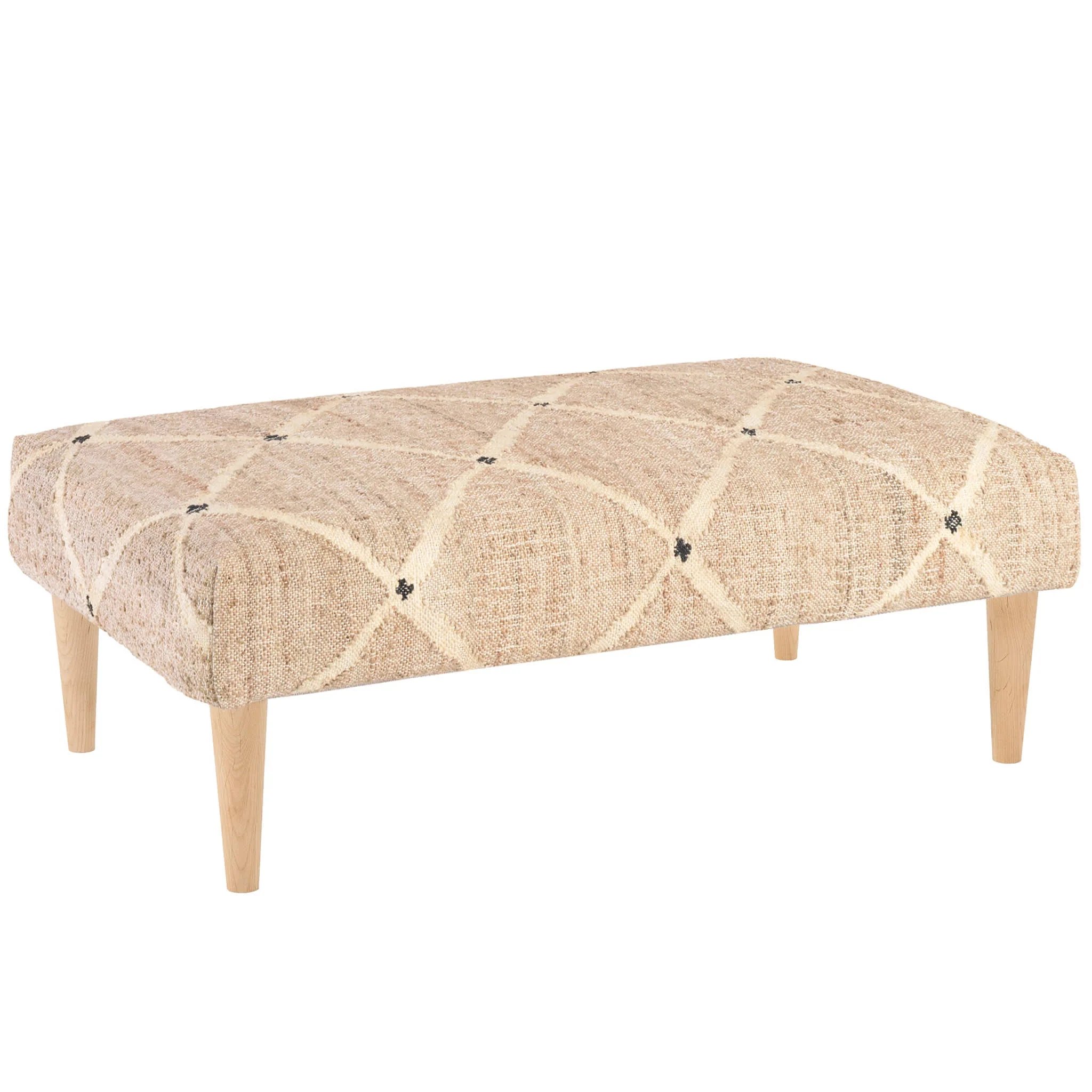Kali Natural Custom Rug Ottoman | Natural - Image 4