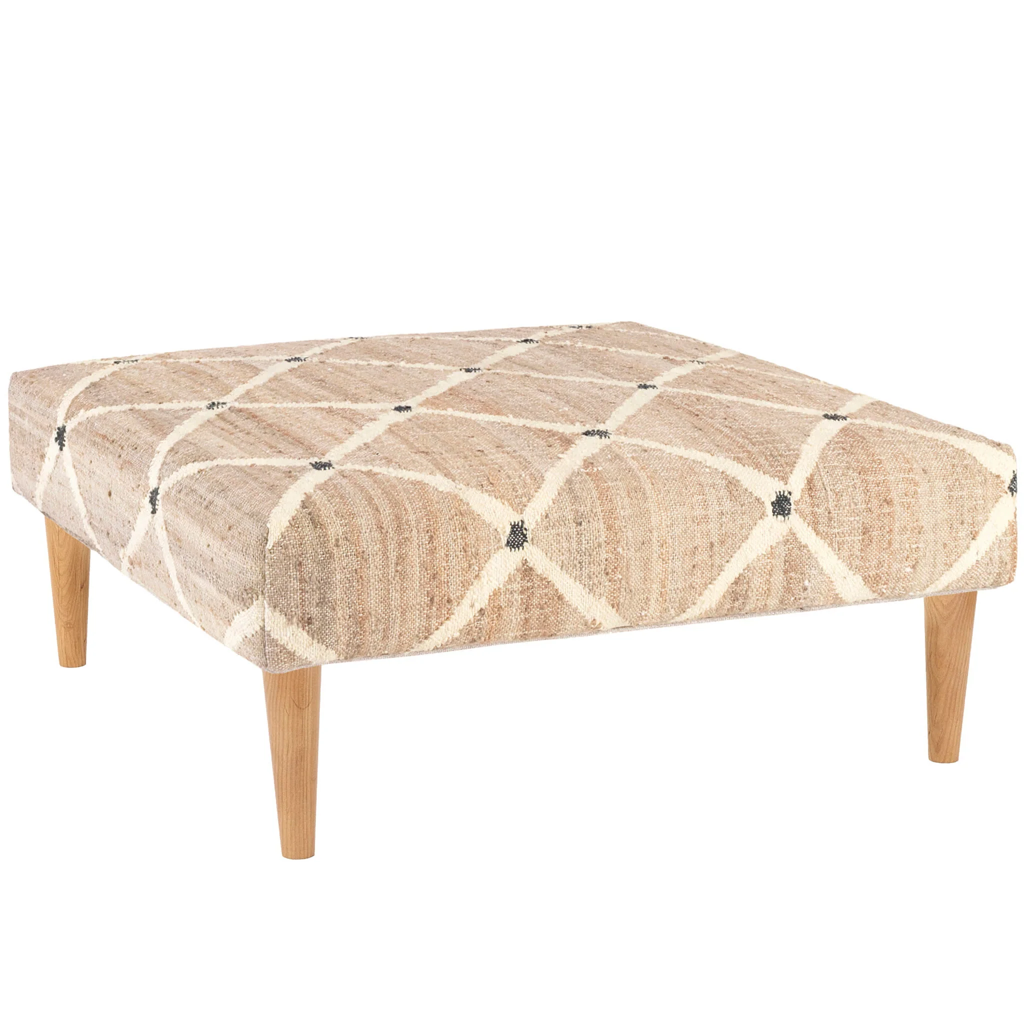 Kali Natural Custom Rug Ottoman | Natural