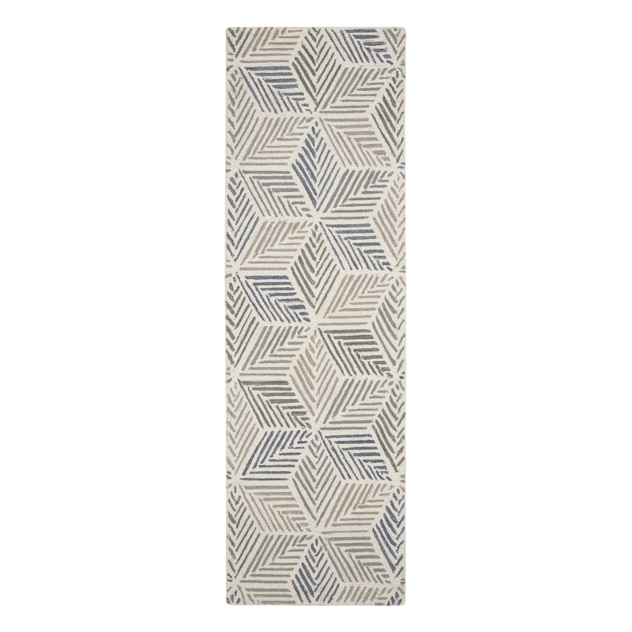 Karari Hand Hooked Wool Rug | Blue - Image 3