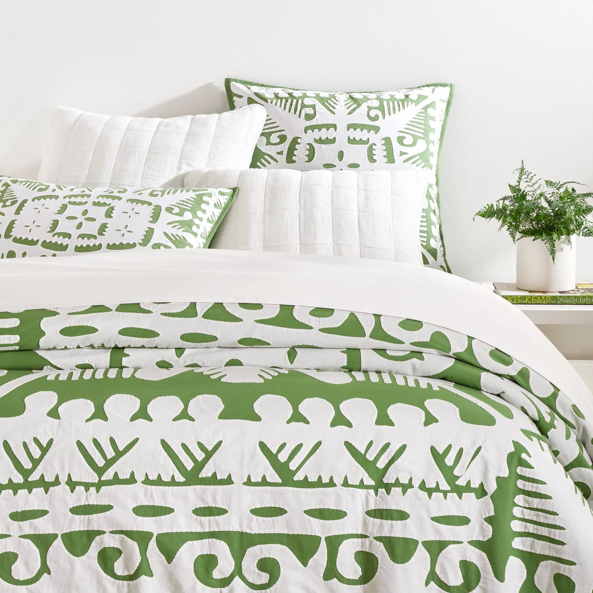 Knight Wood Cutwork Coverlet | Olive