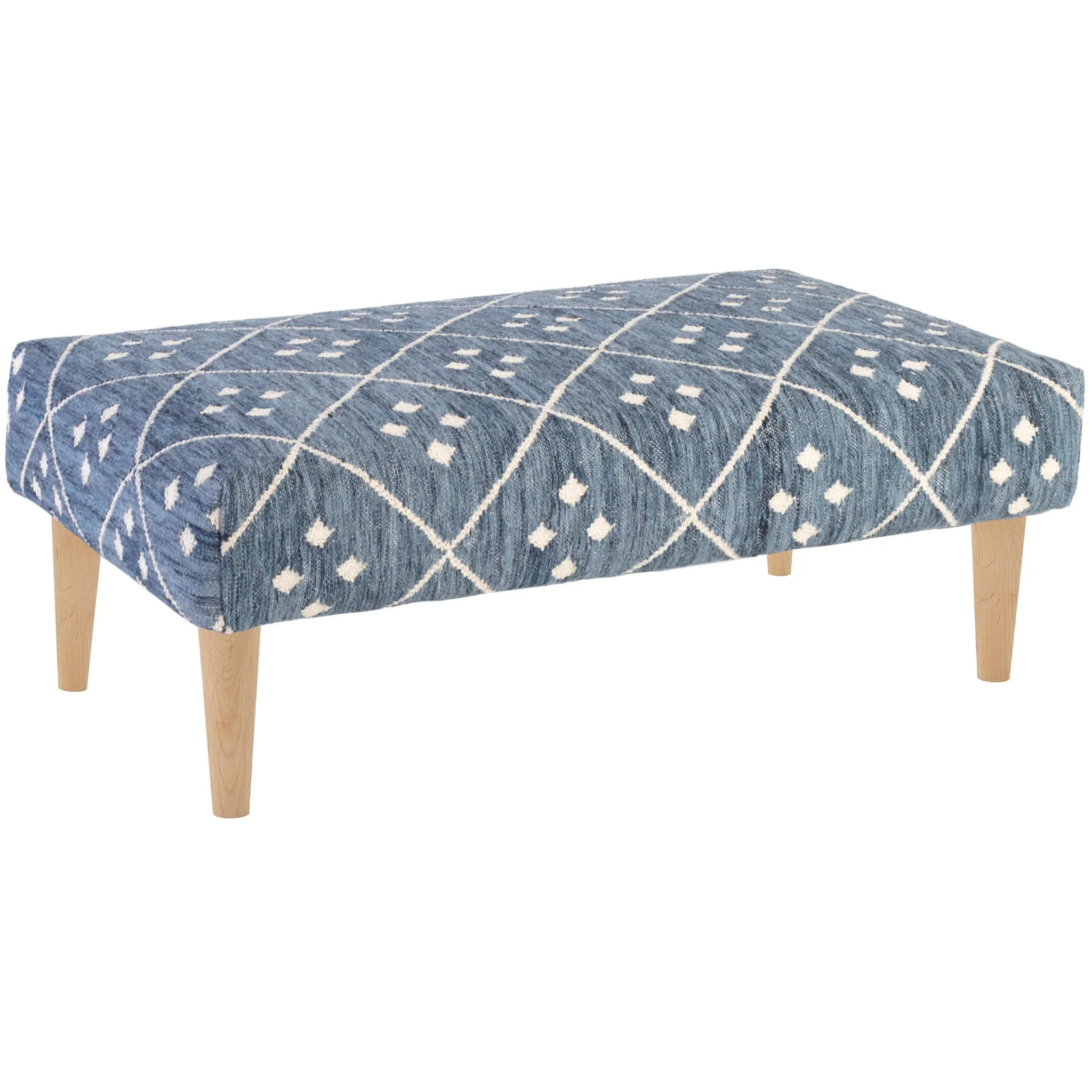 Kota Indigo Custom Rug Ottoman | Indigo - Image 3