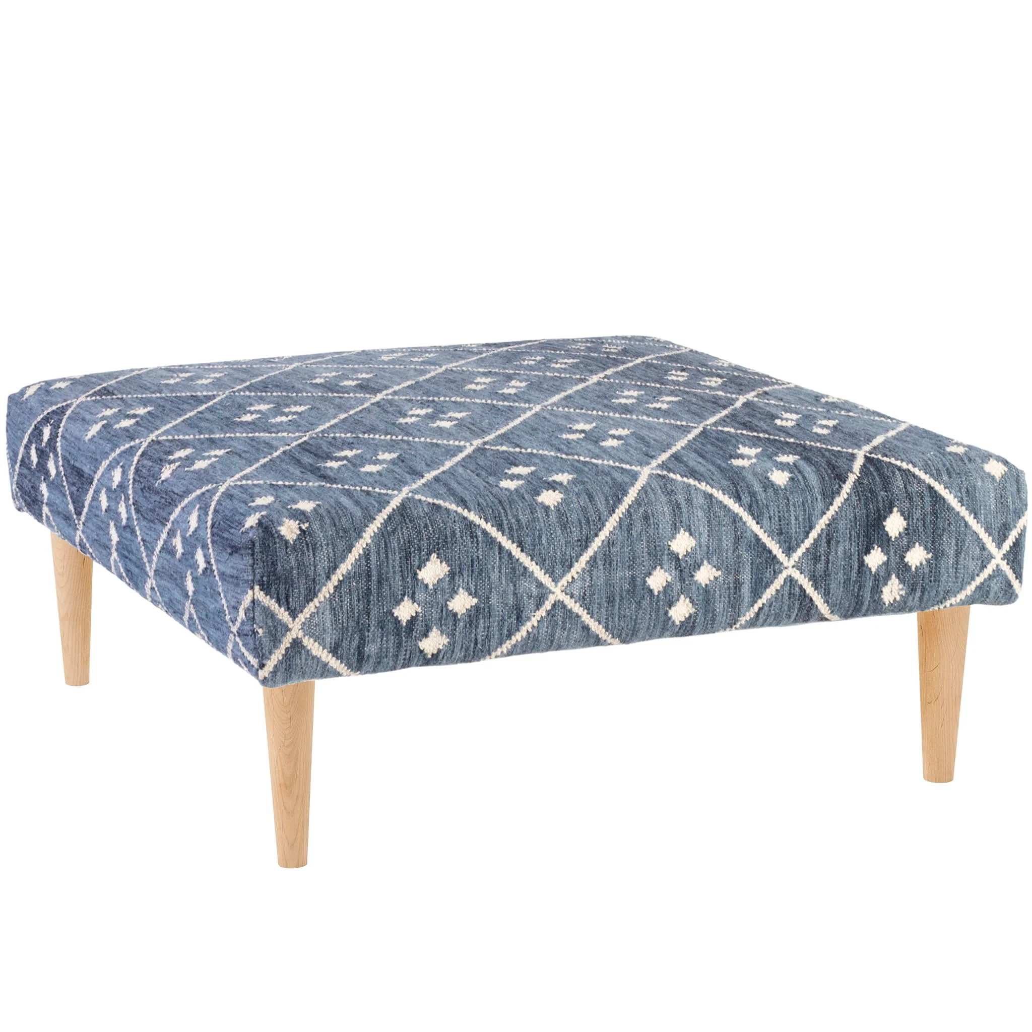 Kota Indigo Custom Rug Ottoman | Indigo - Image 6