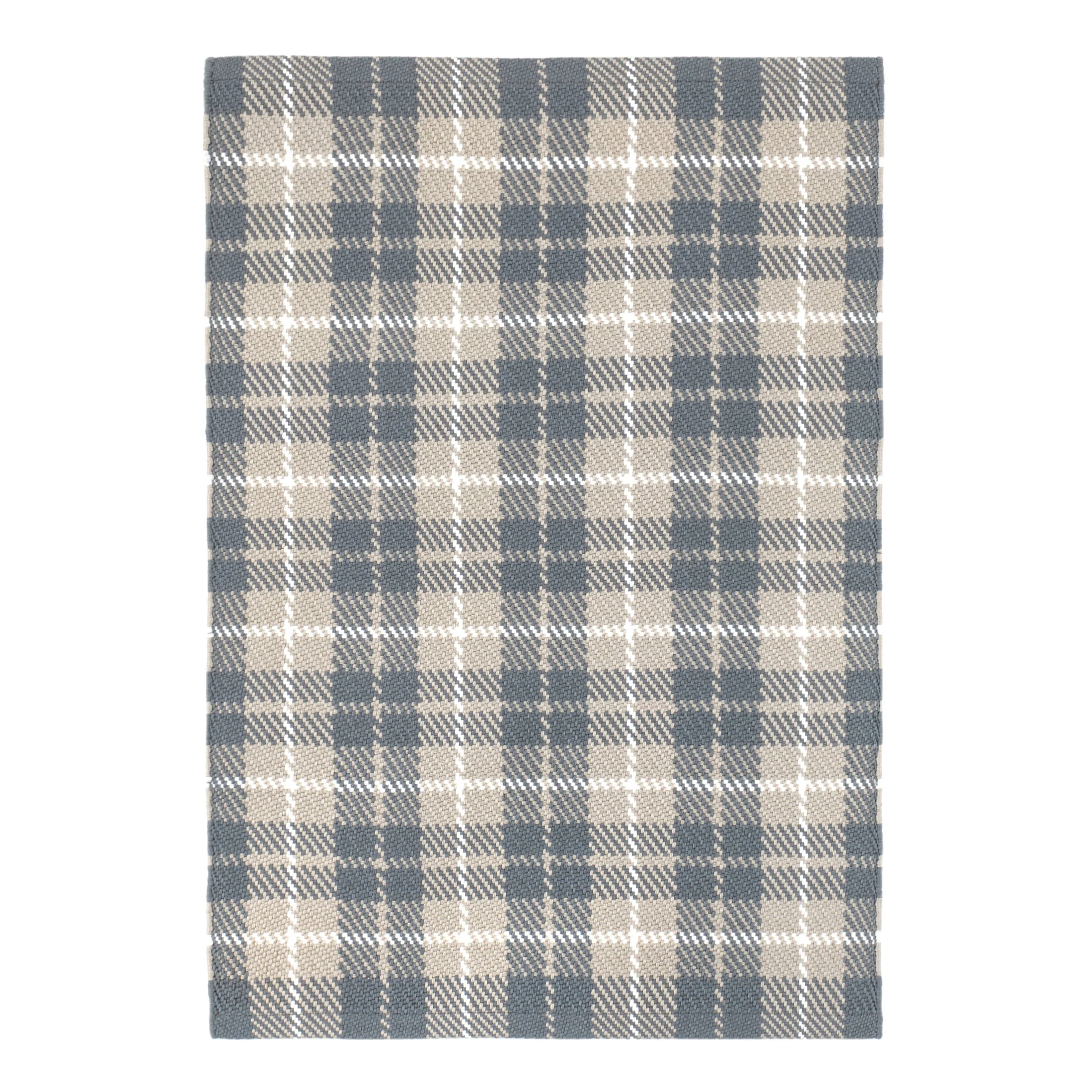 Lakeville Plaid Handwoven Indoor/Outdoor Rug | Charcoal