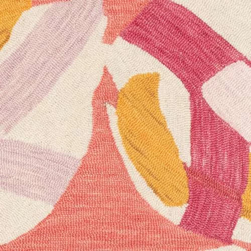 Lily Pad Hand Micro Hooked Wool Rug Swatch | Pink