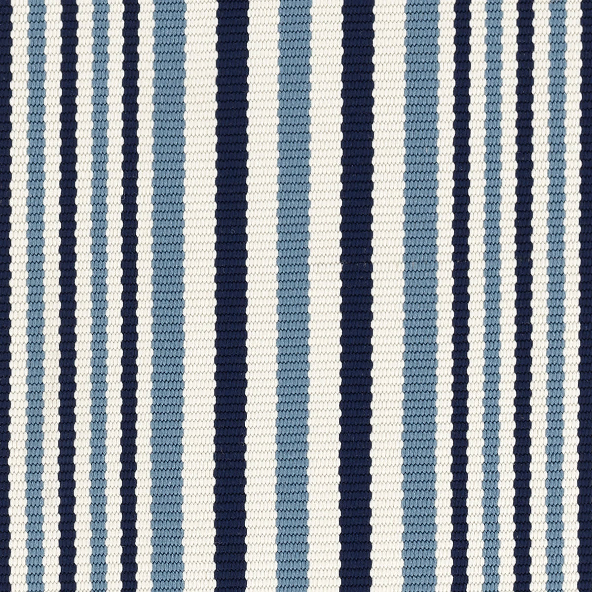 Lyndon Stripe Woven Indoor/Outdoor Custom Rug Swatch | Denim