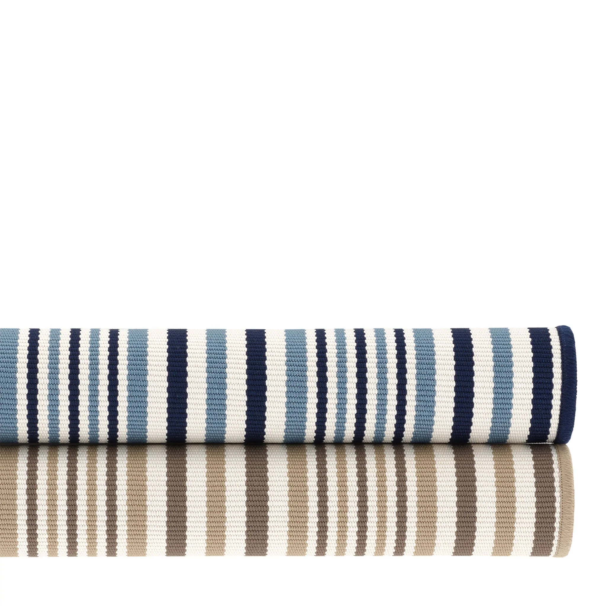 Lyndon Stripe Woven Indoor/Outdoor Custom Rug | Denim - Image 8