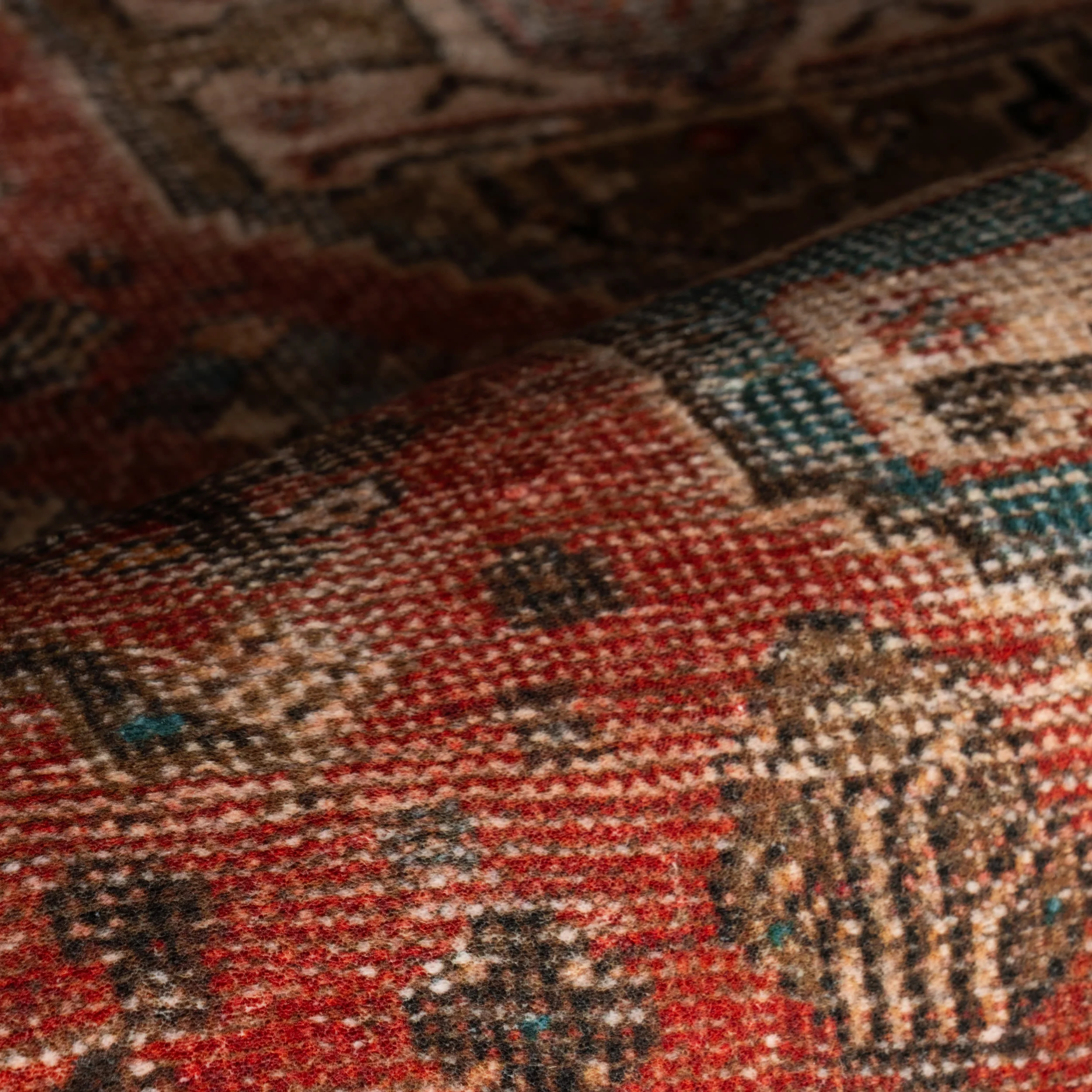 Madel Medallion Washable Rug | Red - Image 10