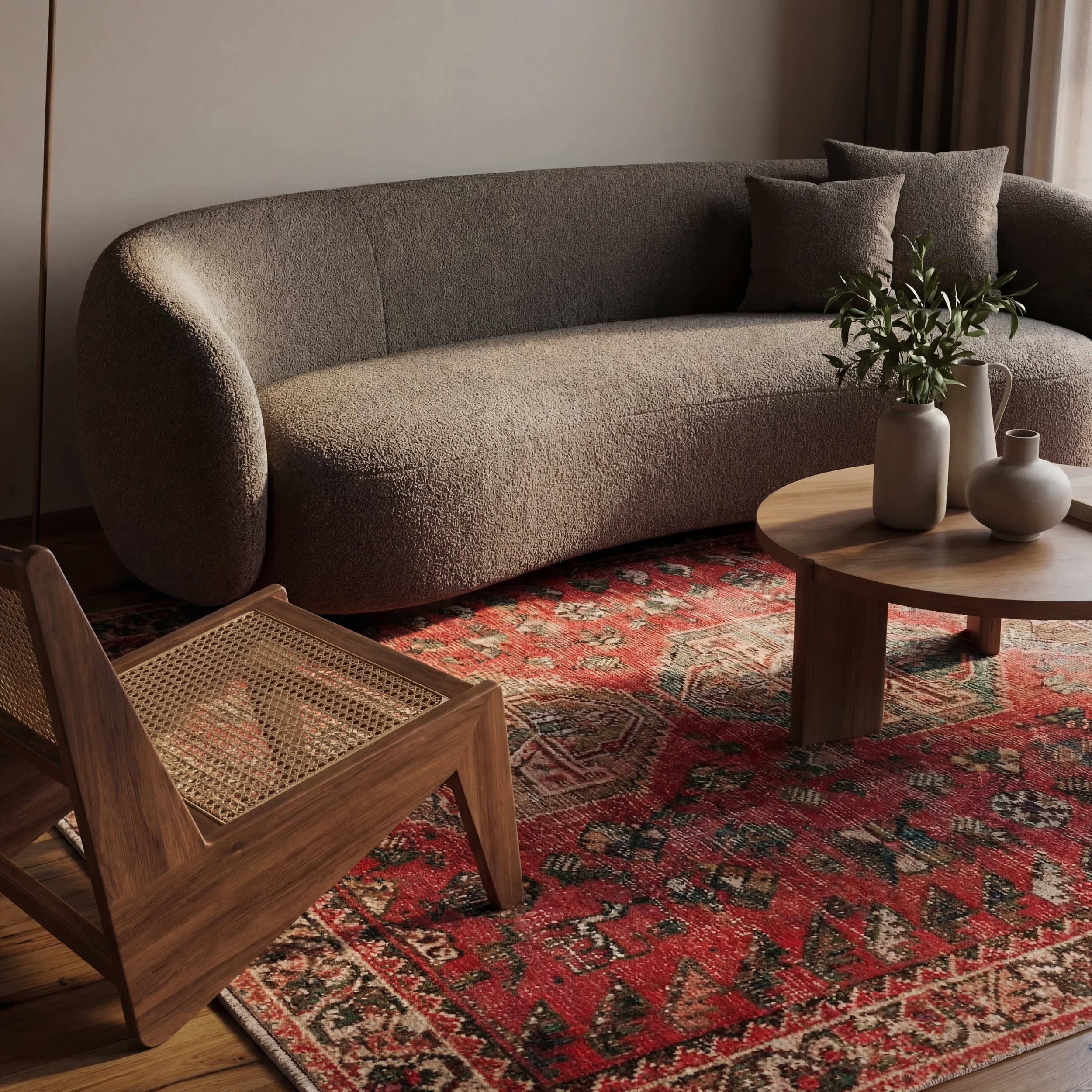 Madel Medallion Washable Rug | Red - Image 8