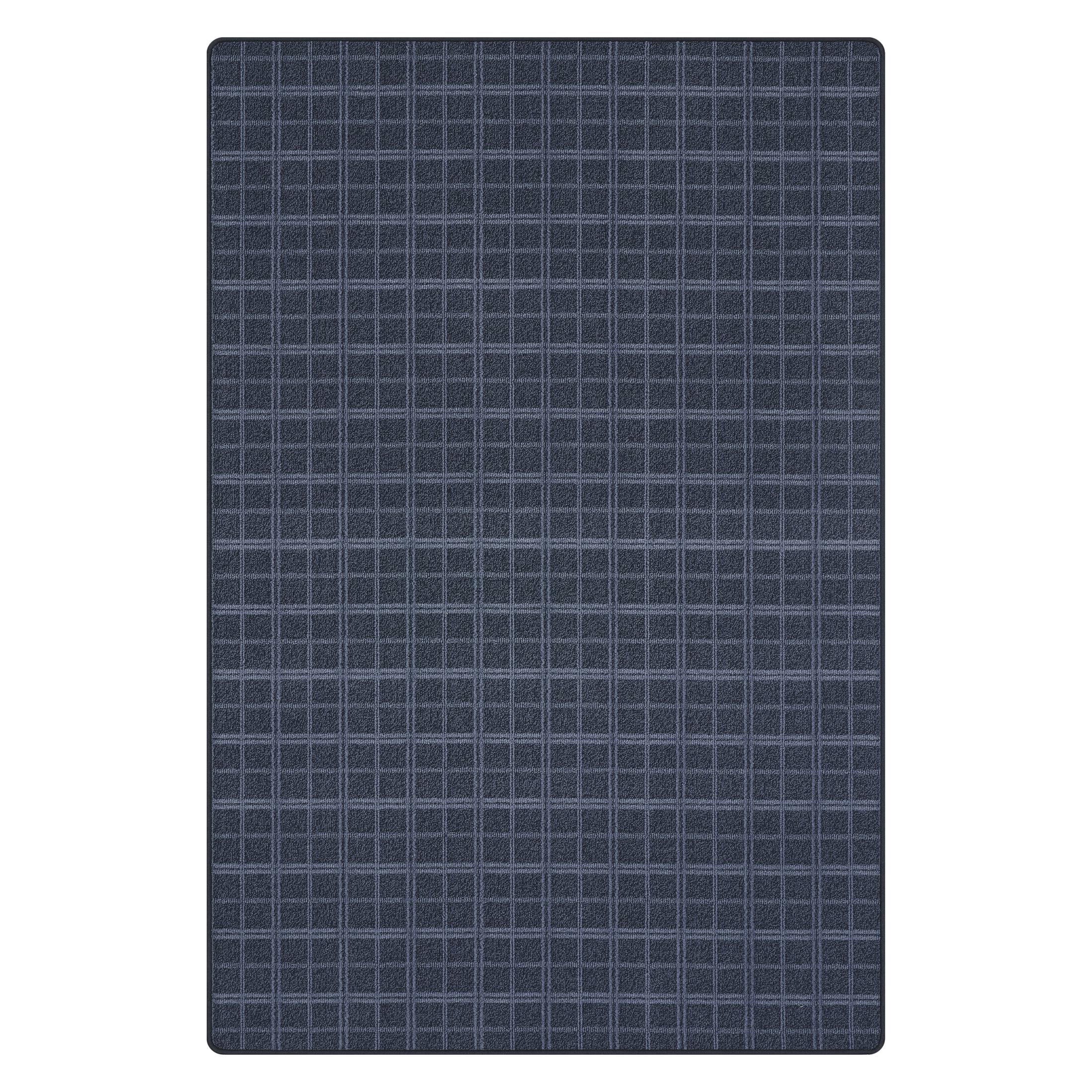 Mallard Plaid Ridged Custom Rug | Dark Blue
