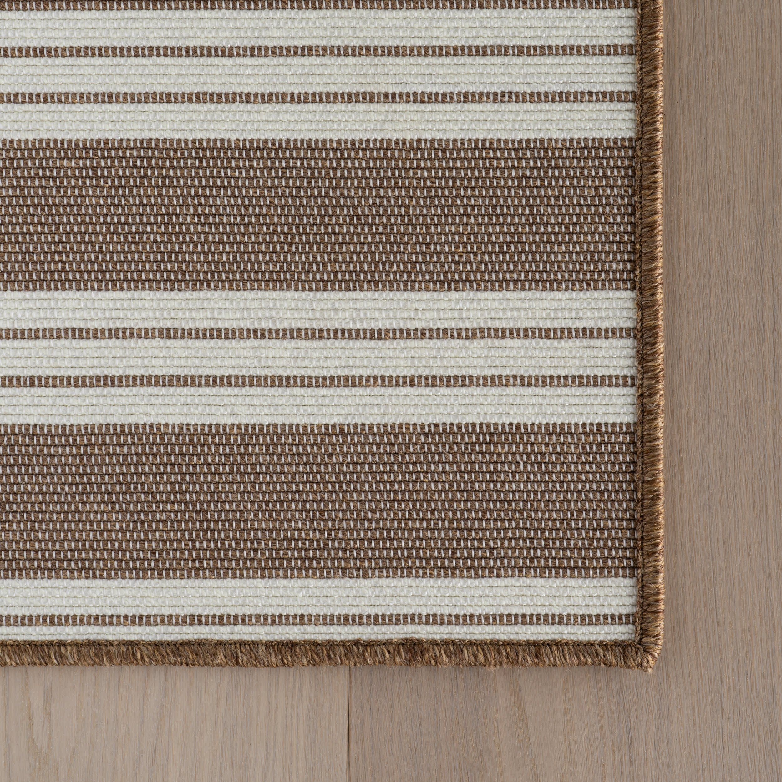 Meredith Wide Striped Indoor/Outdoor Custom Rug | Natural - Image 4
