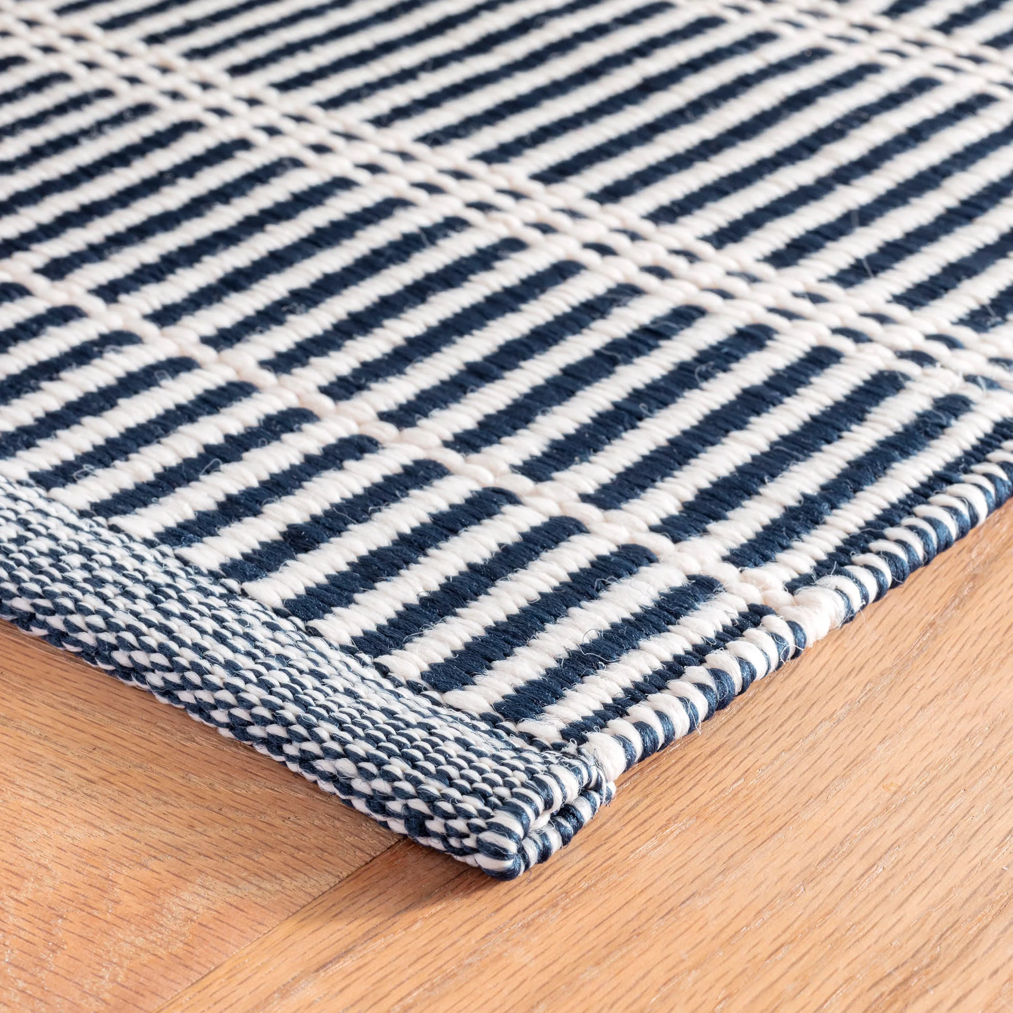 Marlo Navy Handwoven Indoor/Outdoor Rug Swatch - Image 5