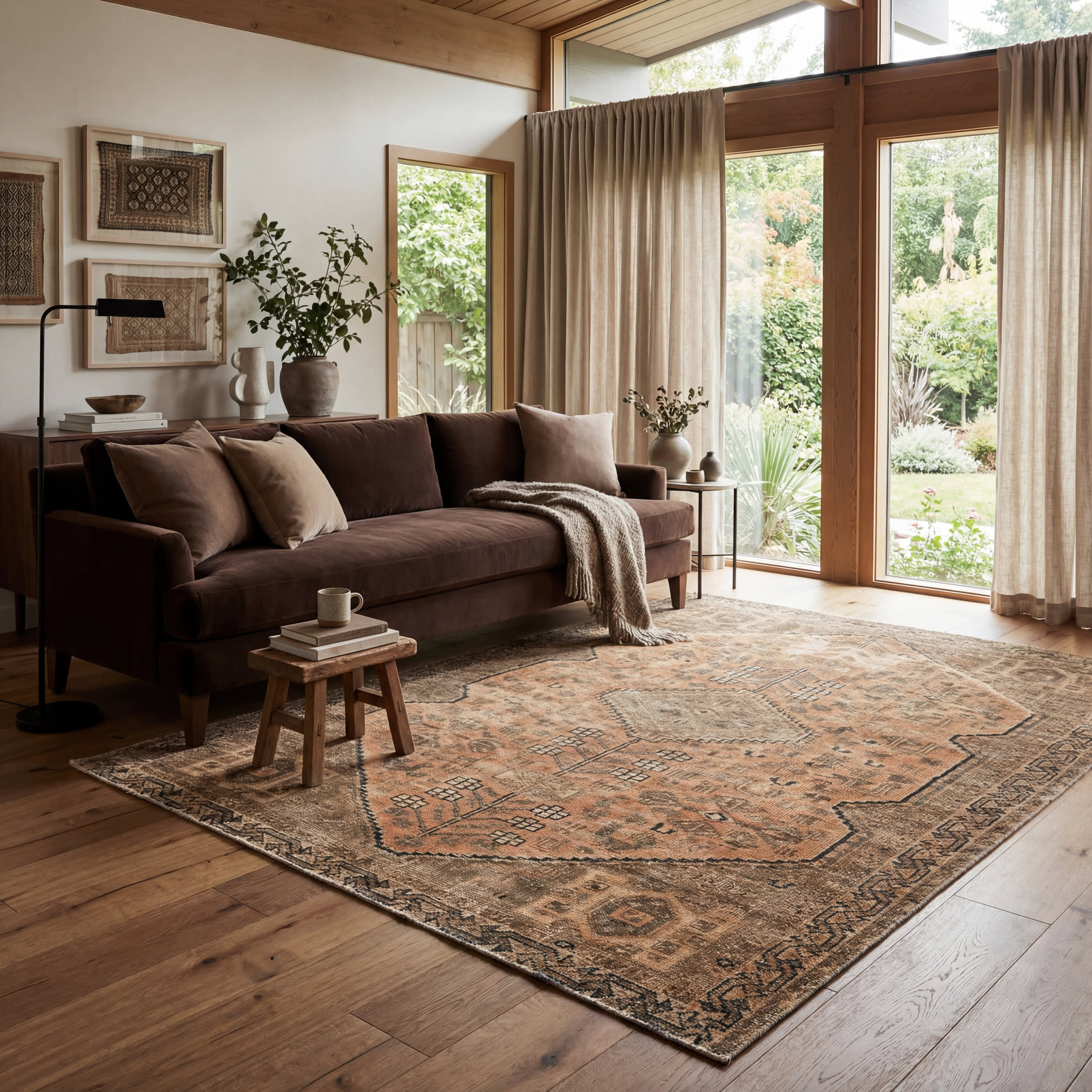 Marth Medallion Washable Rug | Brown - Image 2