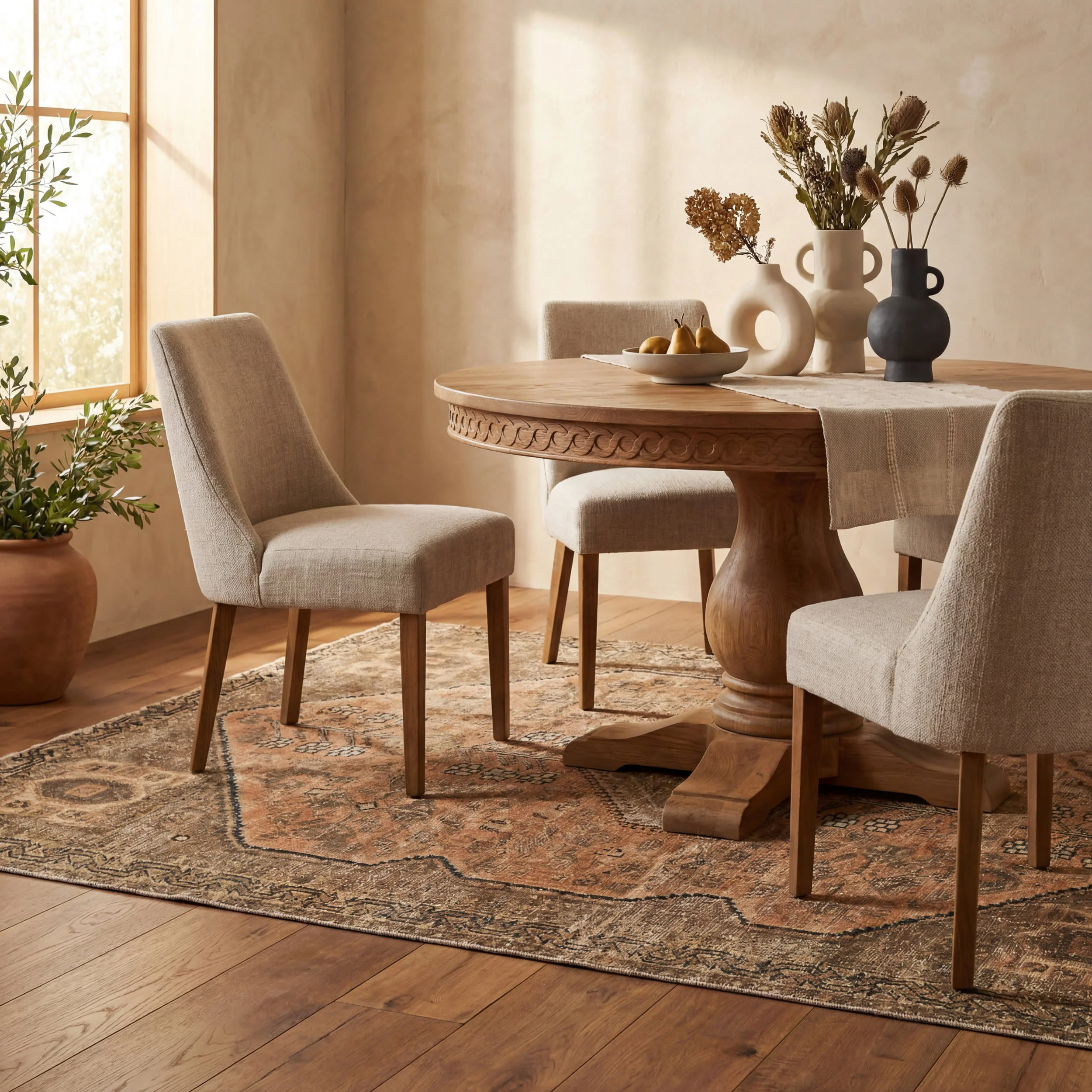 Marth Medallion Washable Rug | Brown - Image 4