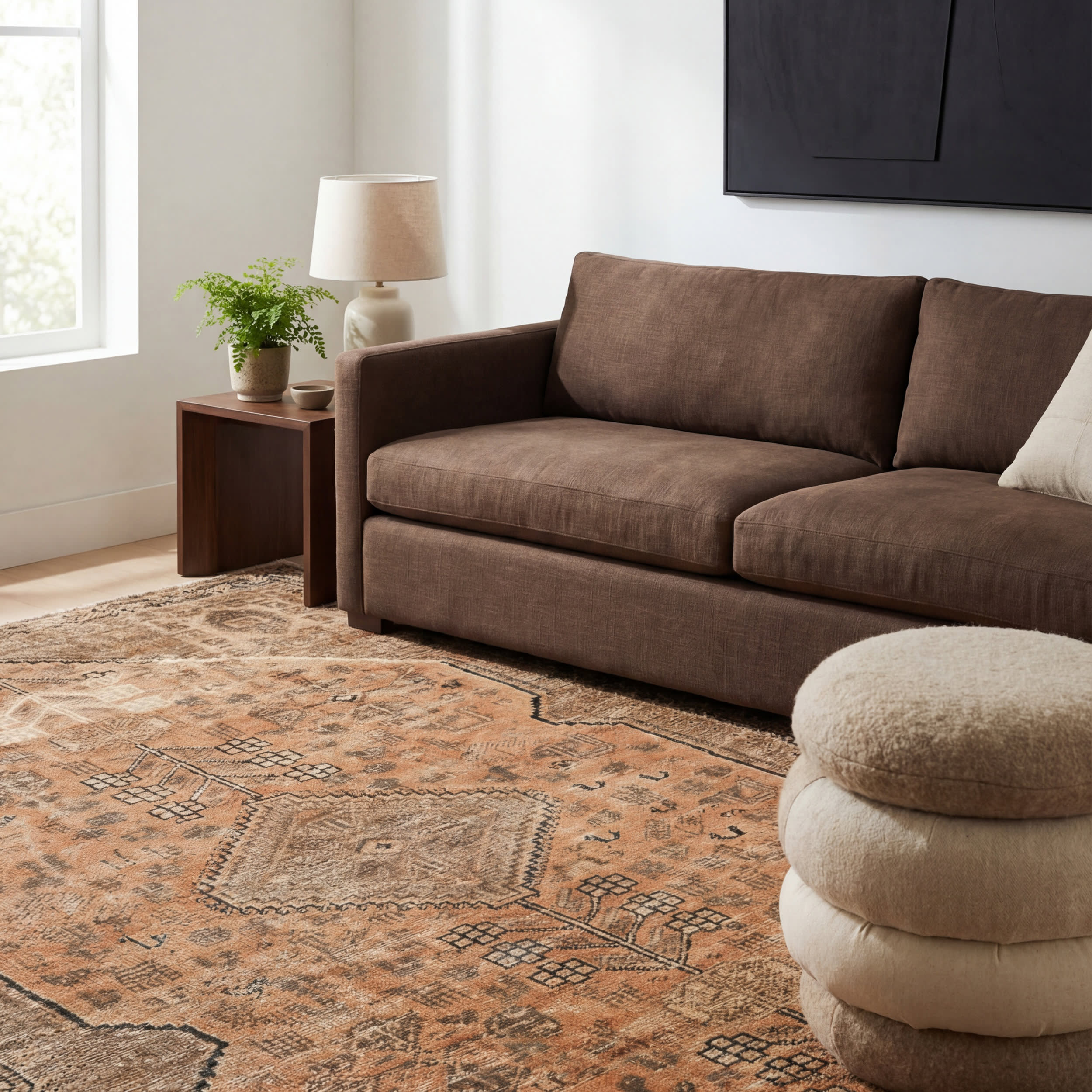 Marth Medallion Washable Rug | Brown - Image 8