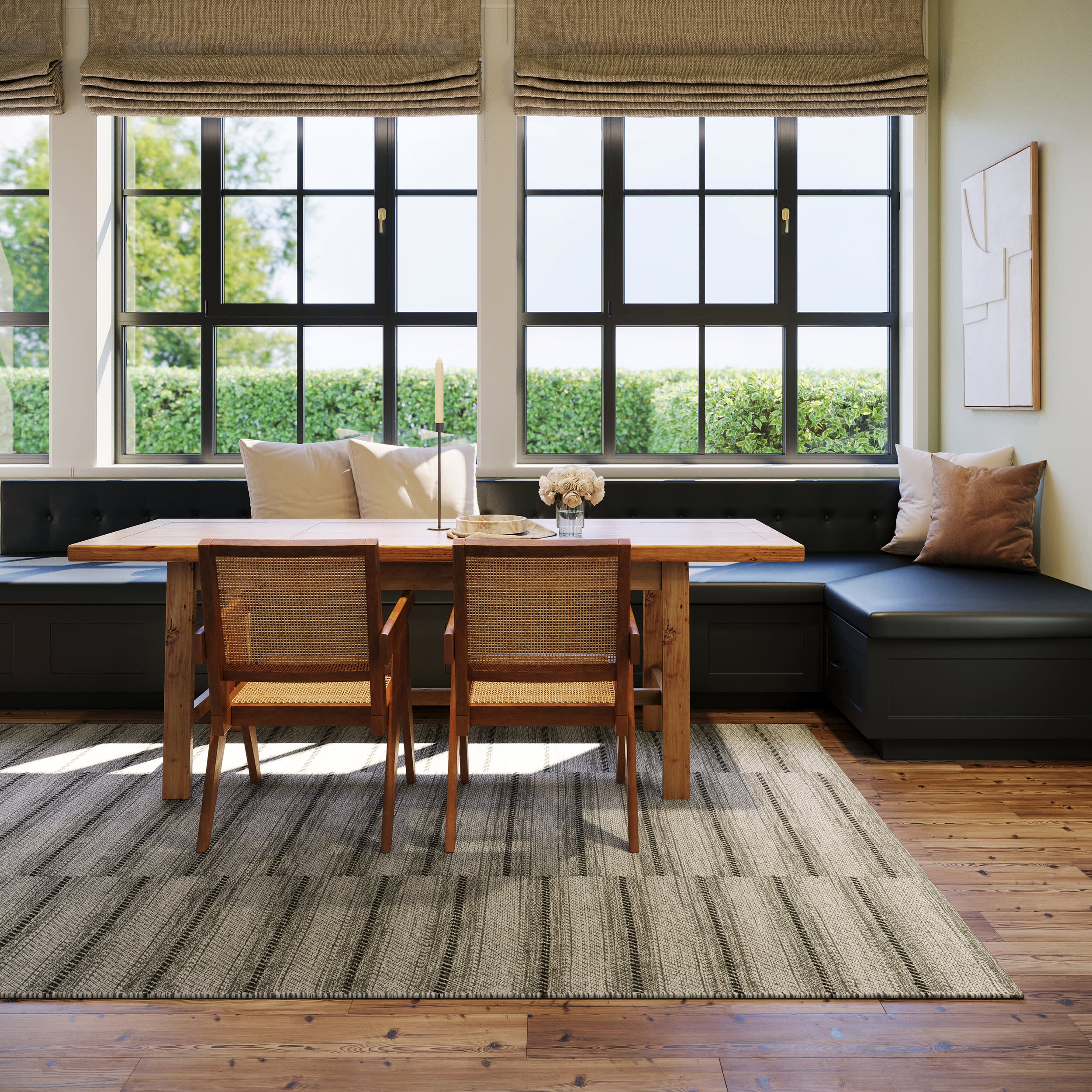 Mateo Striped Wool Cozy Rug by Nate Berkus | Olive - Image 4