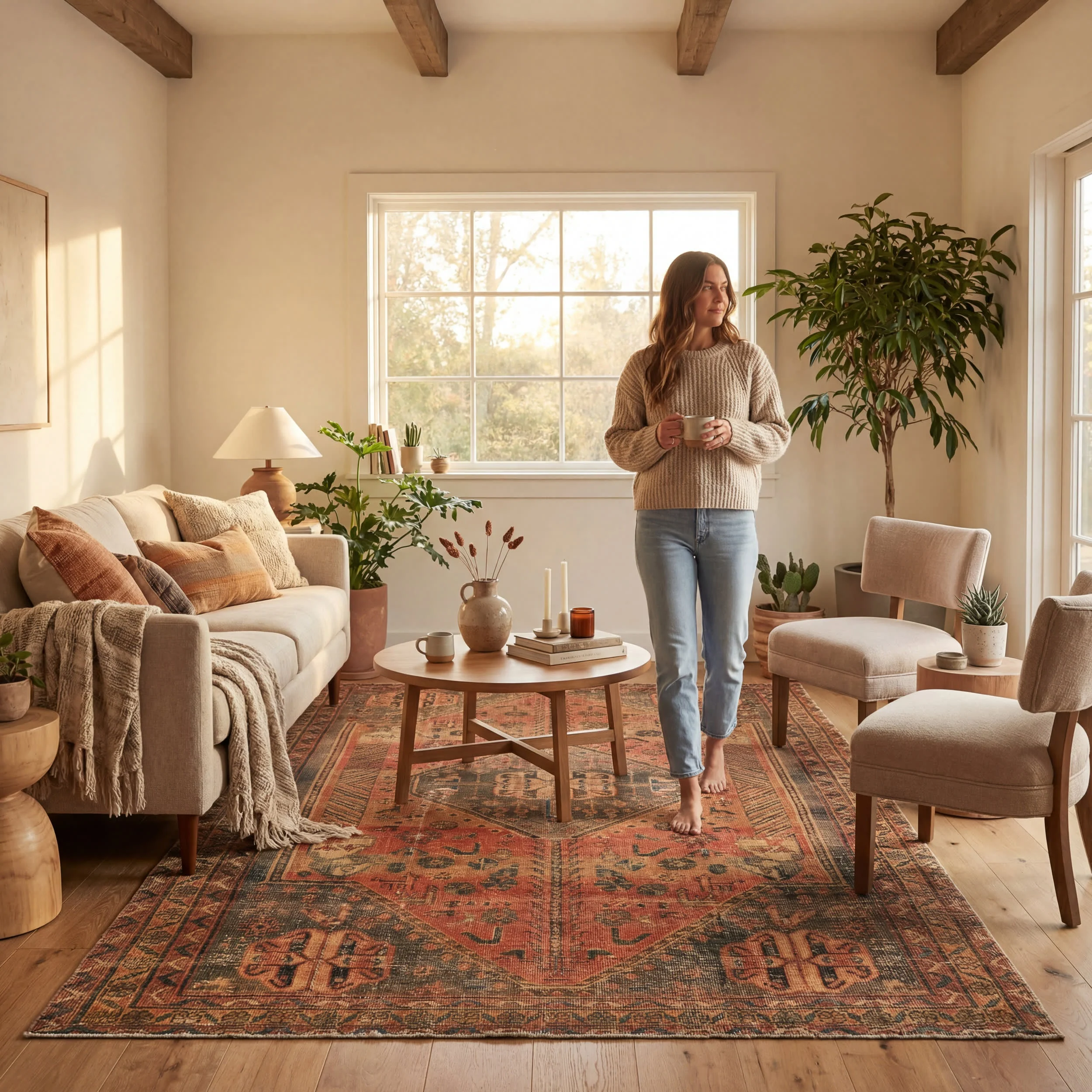 Matil Medallion Washable Rug | Golden - Image 8