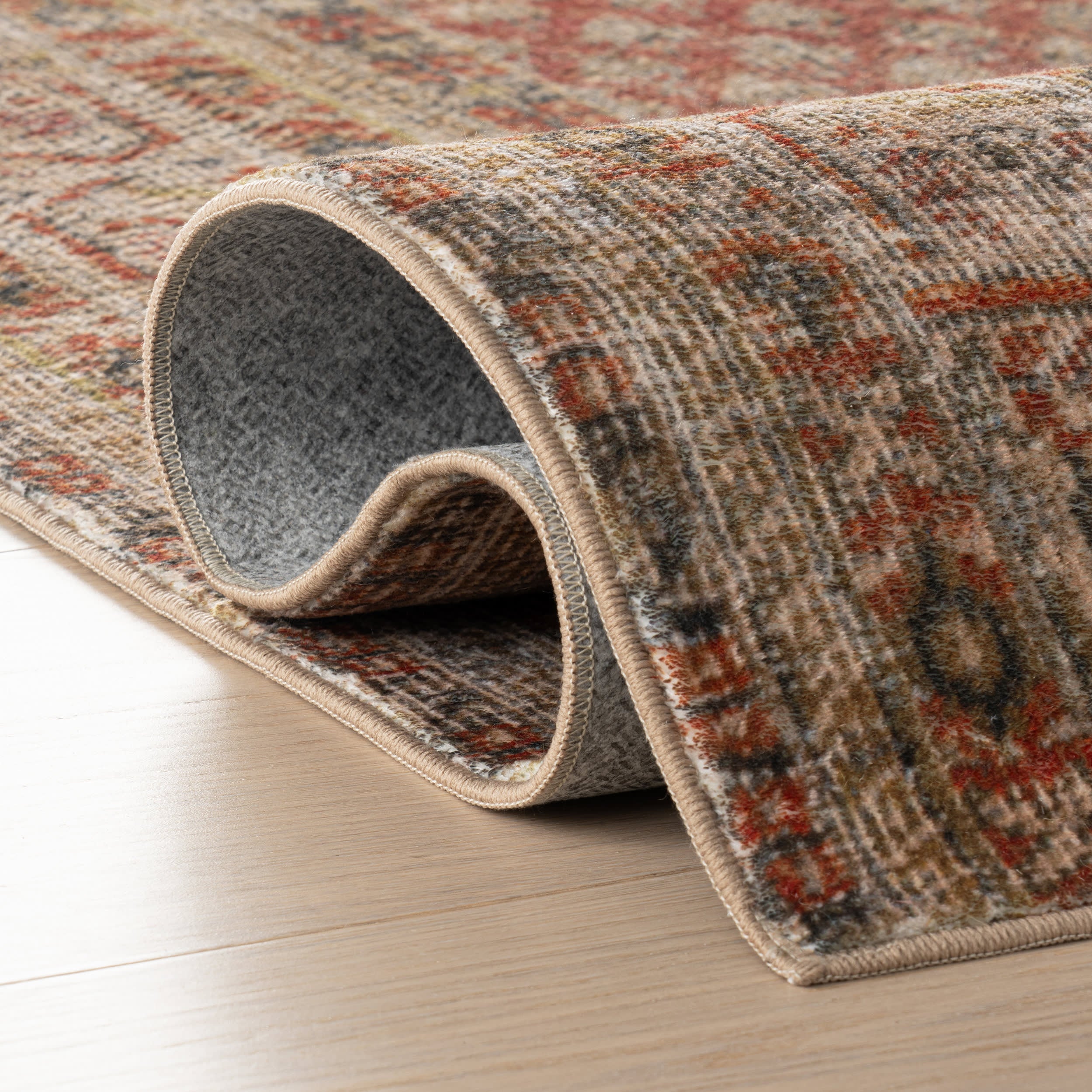 Melin Distresed Washable Rug | Orange - Image 10