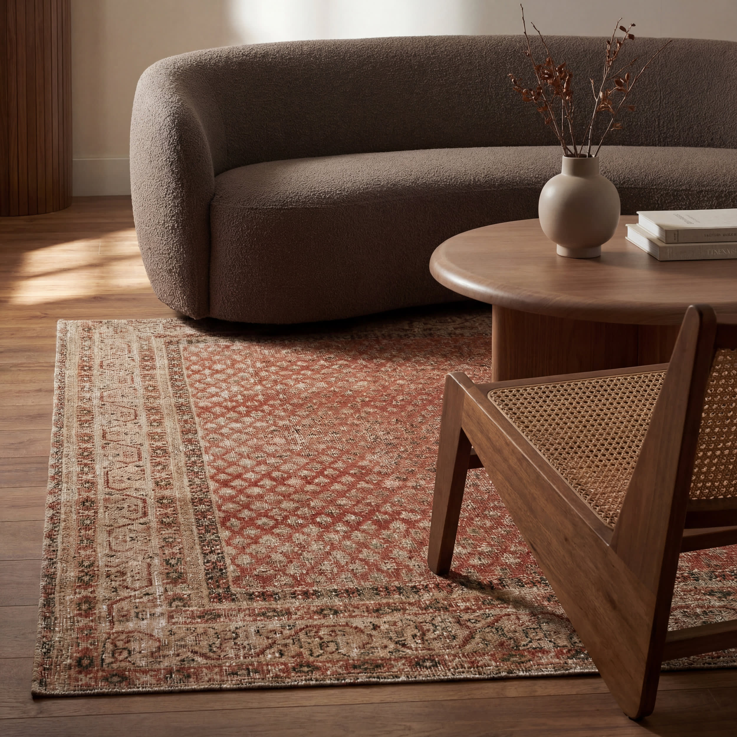 Melin Distresed Washable Rug | Orange - Image 8