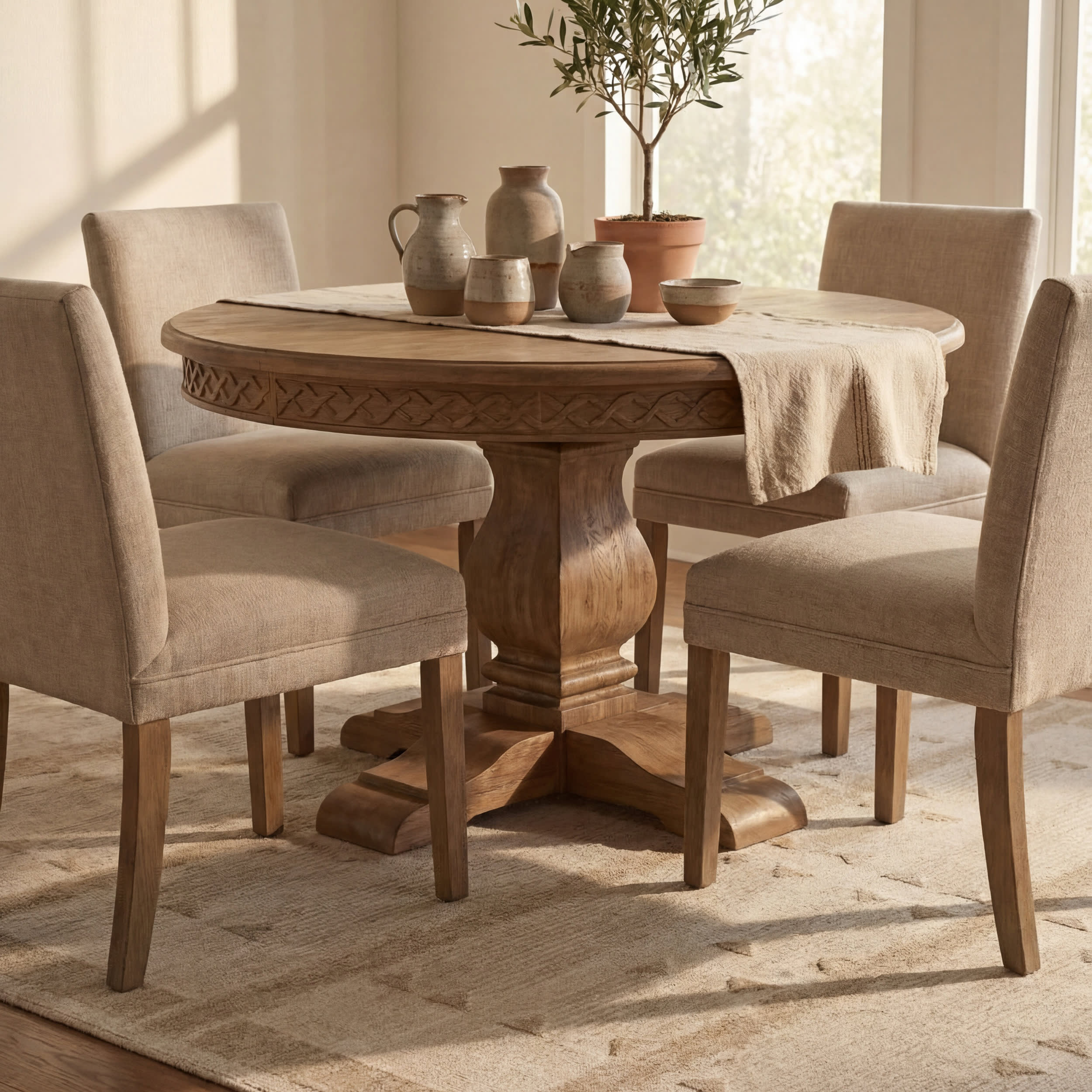 Merneia Bohemian Washable Rug | Natural - Image 4