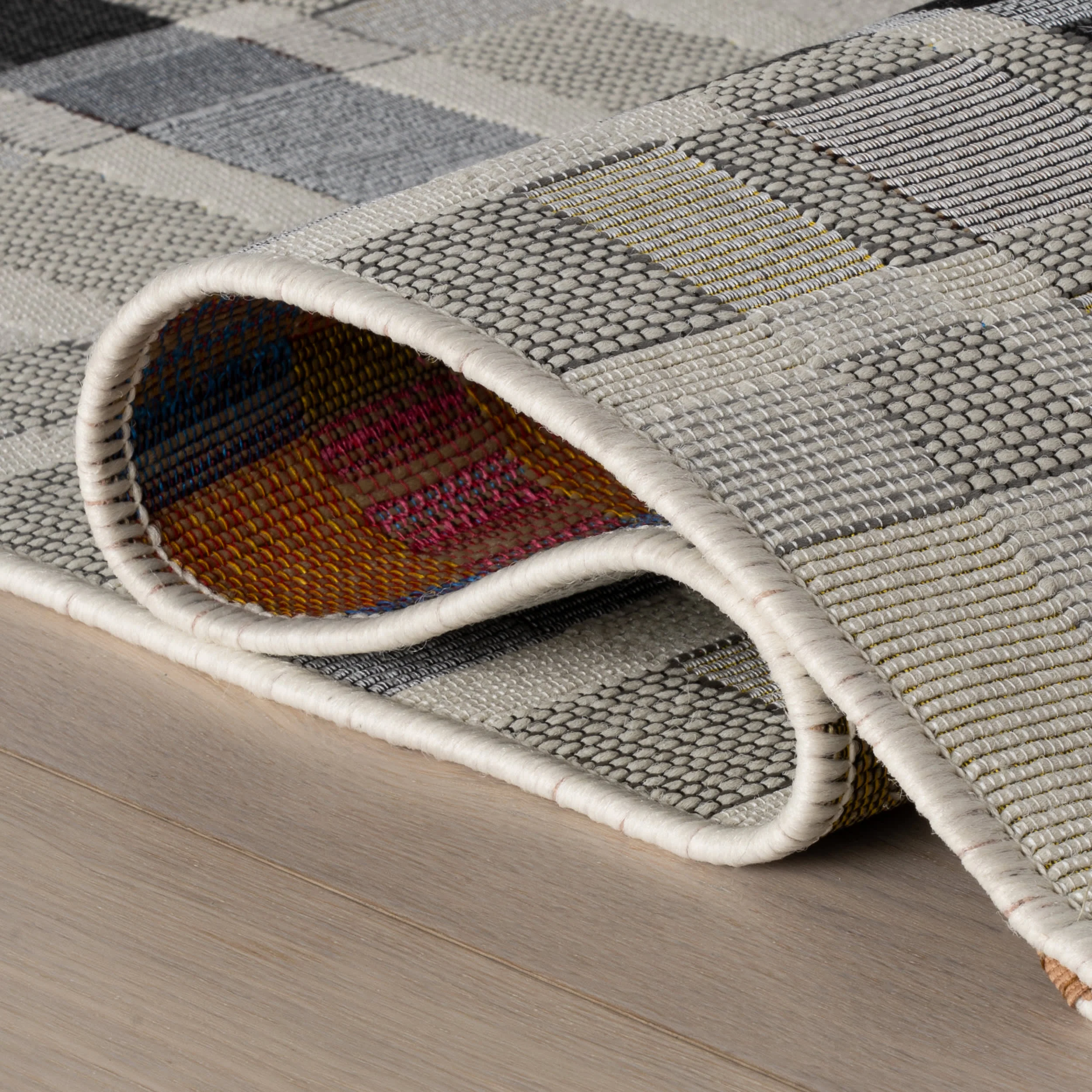 Mesael Modern Plaid Indoor Rug | Blue - Image 6
