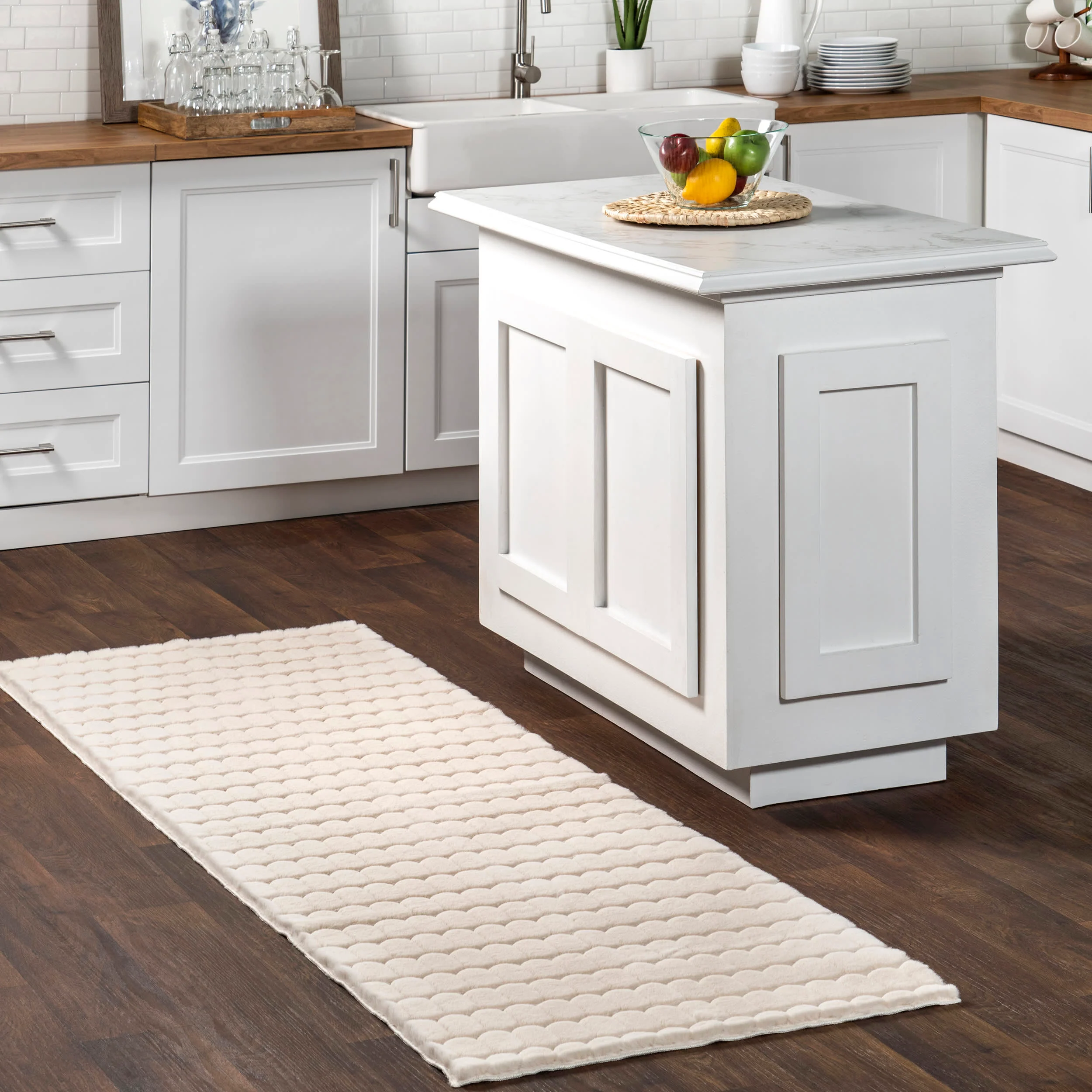 Reece Honeycomb Cloud Washable Rug | Beige - Image 6