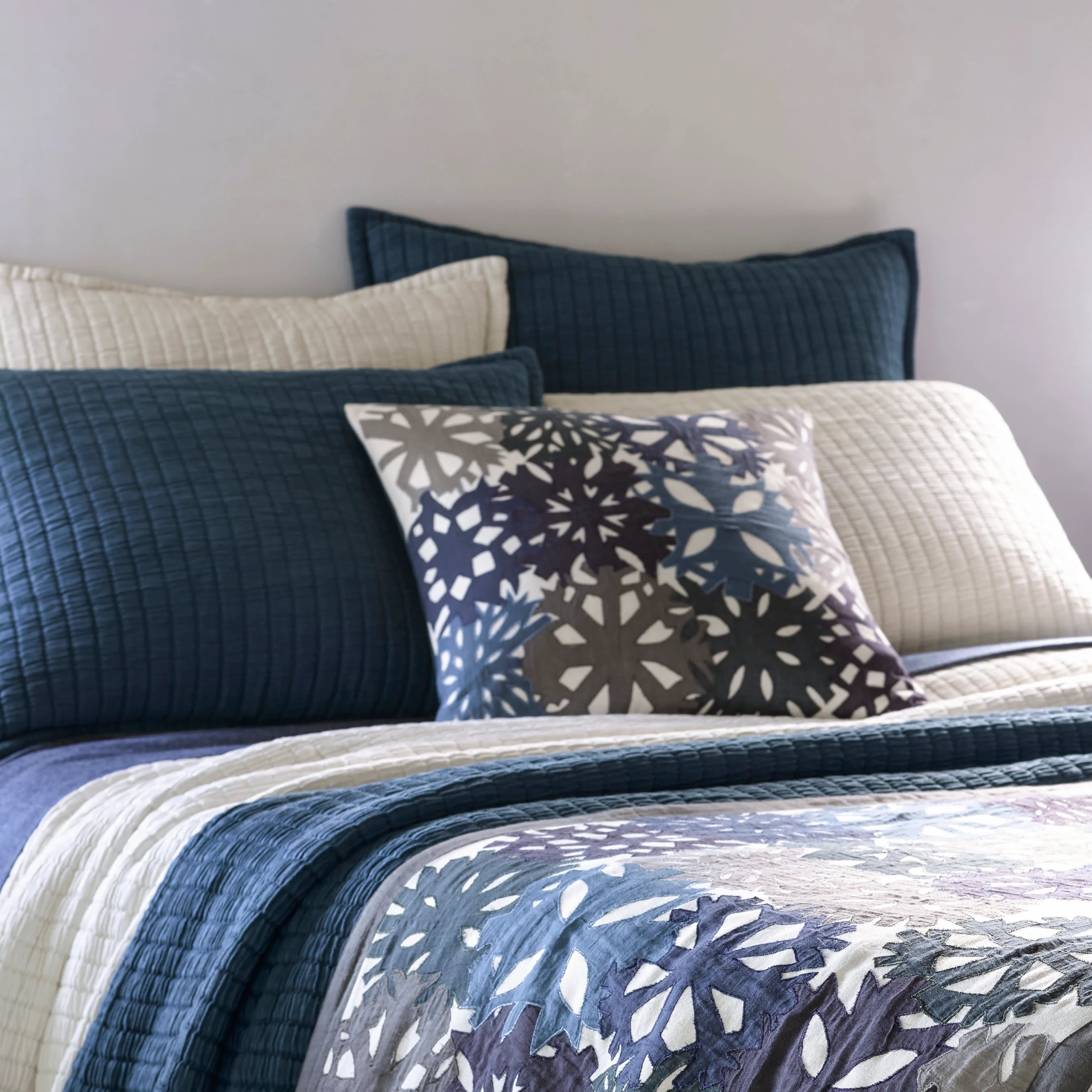 Mineral Applique Decorative Pillow Cover | Blue - Image 2