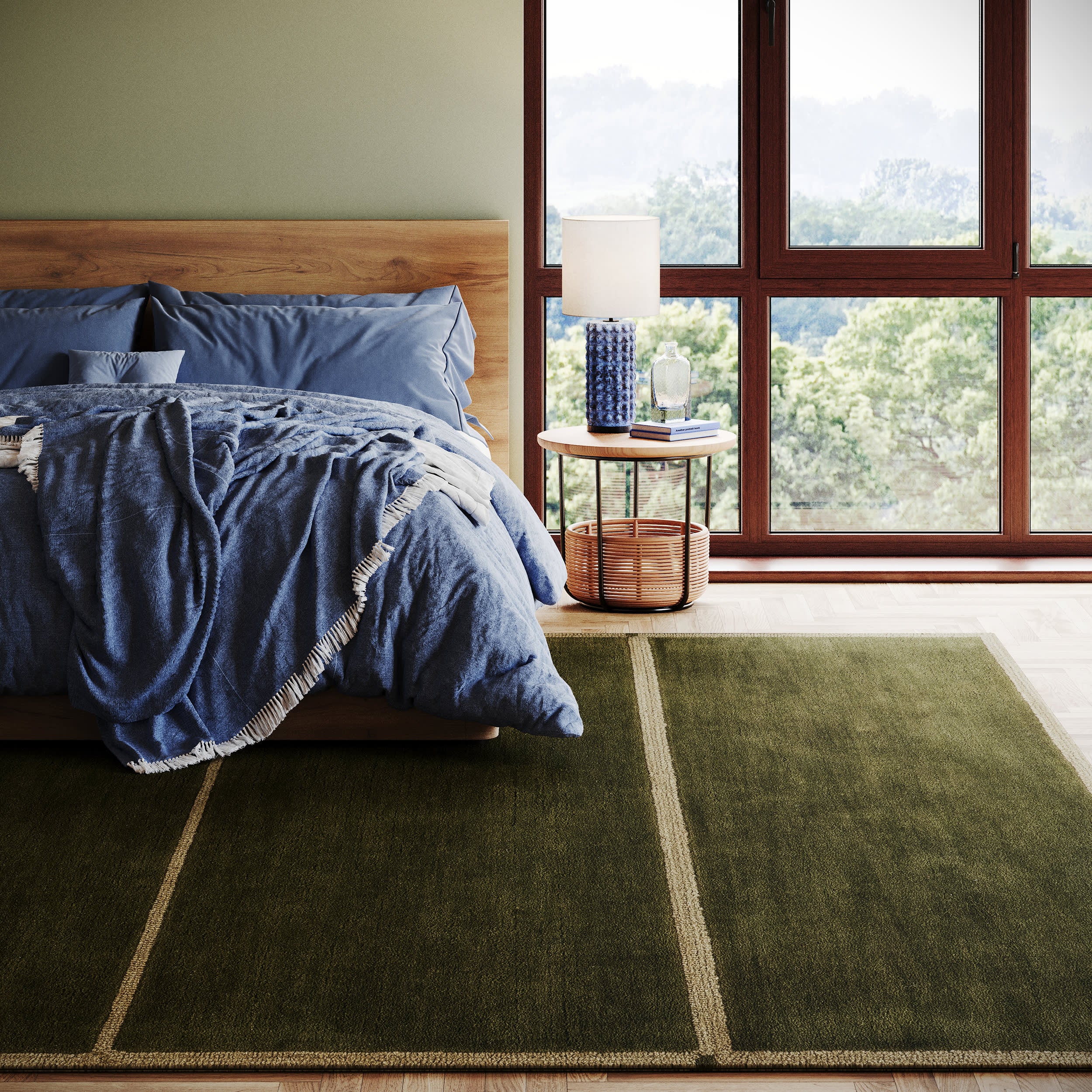 Mira Mid-Century Geometric Rug | Green - Image 2