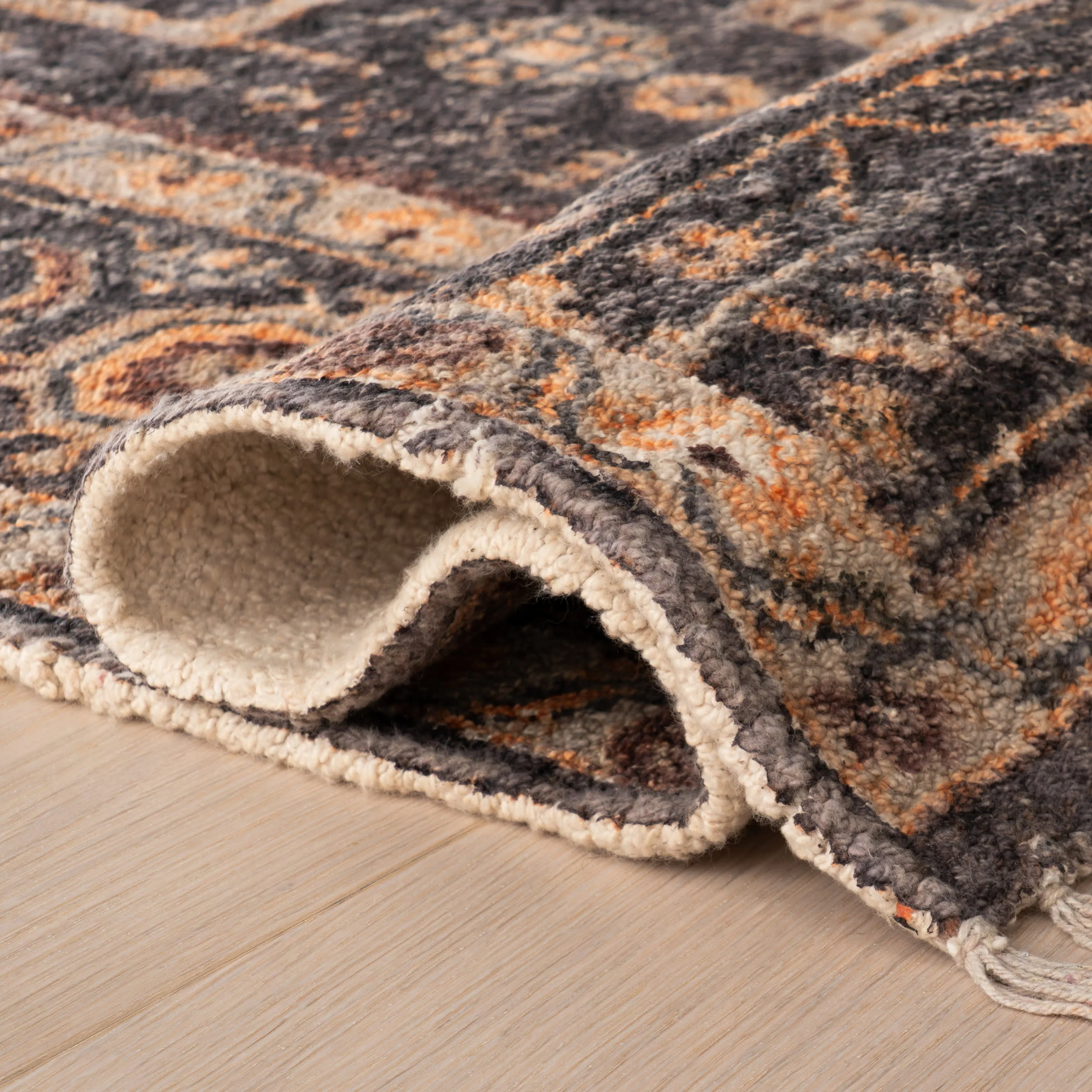 Mire Vintage Handmade Cotton Rug | Eggplant - Image 6
