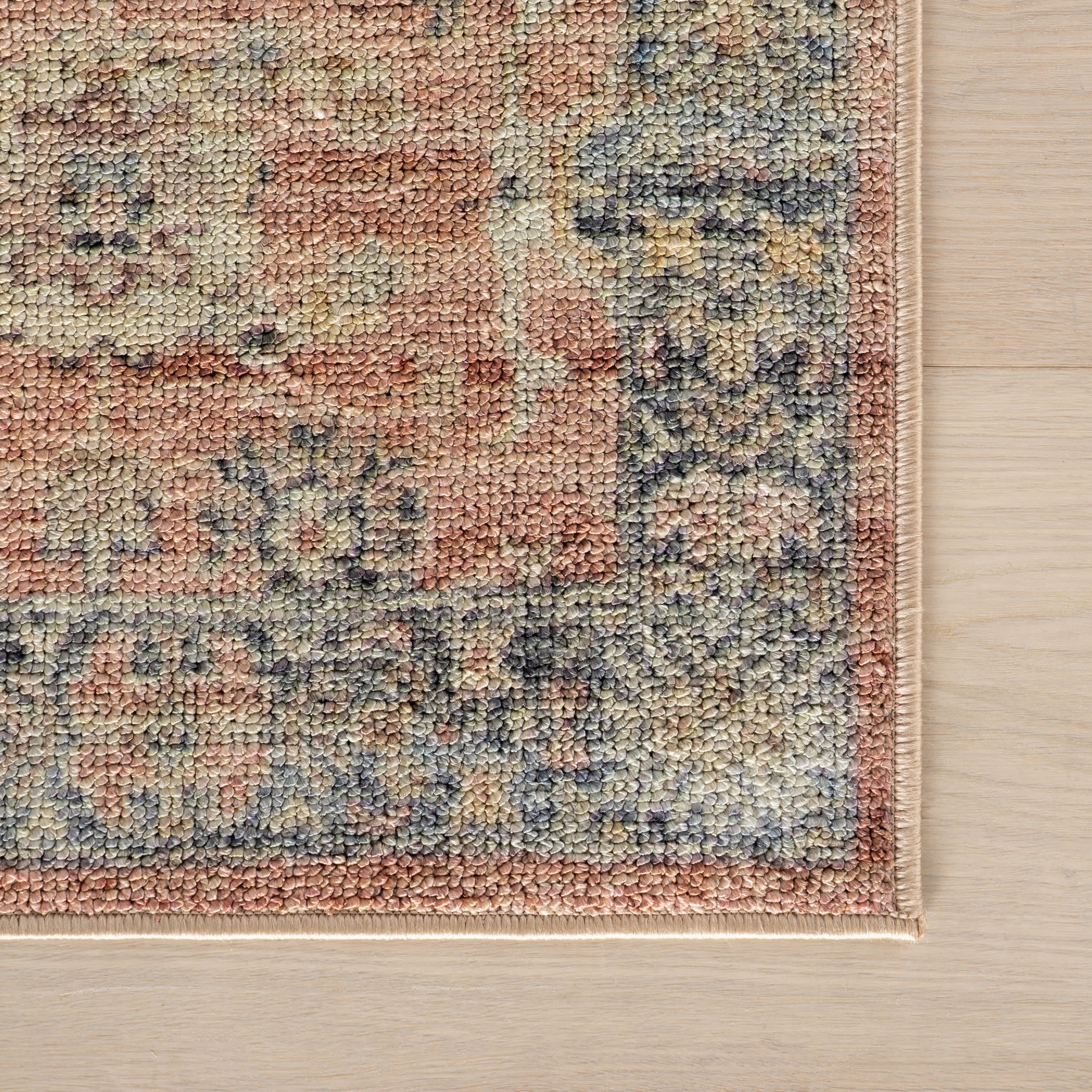 Ravena Traditional Bordered Washable Rug | Peach - Image 6