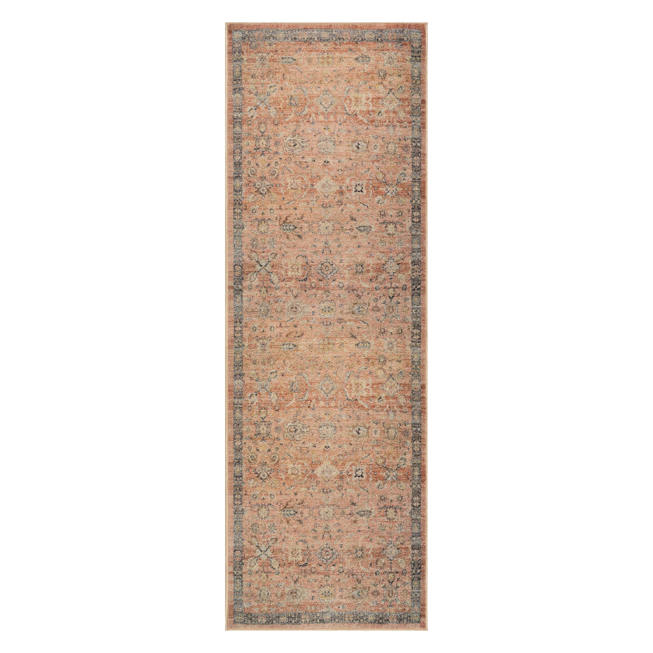 Ravena Traditional Bordered Washable Rug | Peach - Image 2