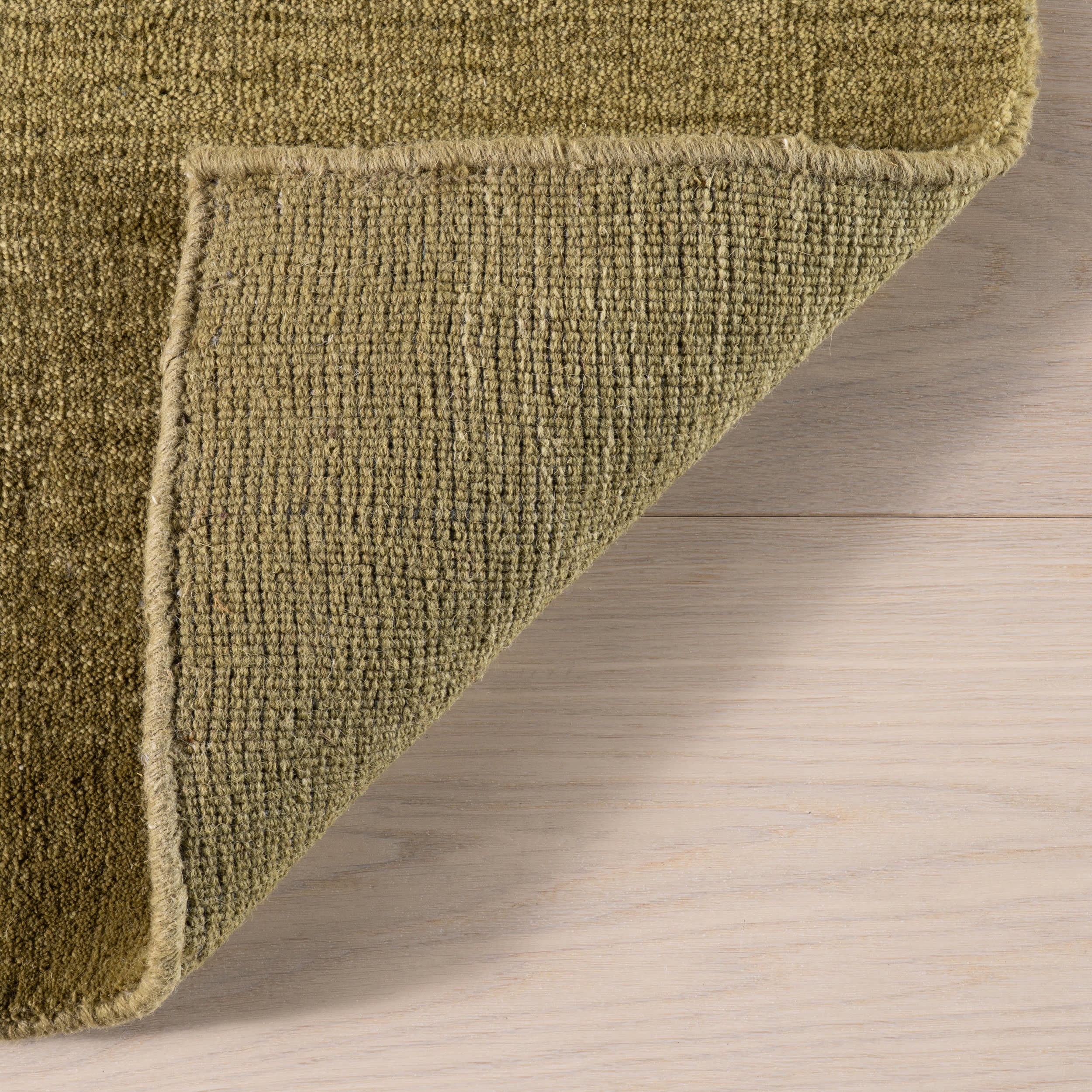 Ombre Hand Loomed Gradient Wool Rug | Olive Green - Image 4