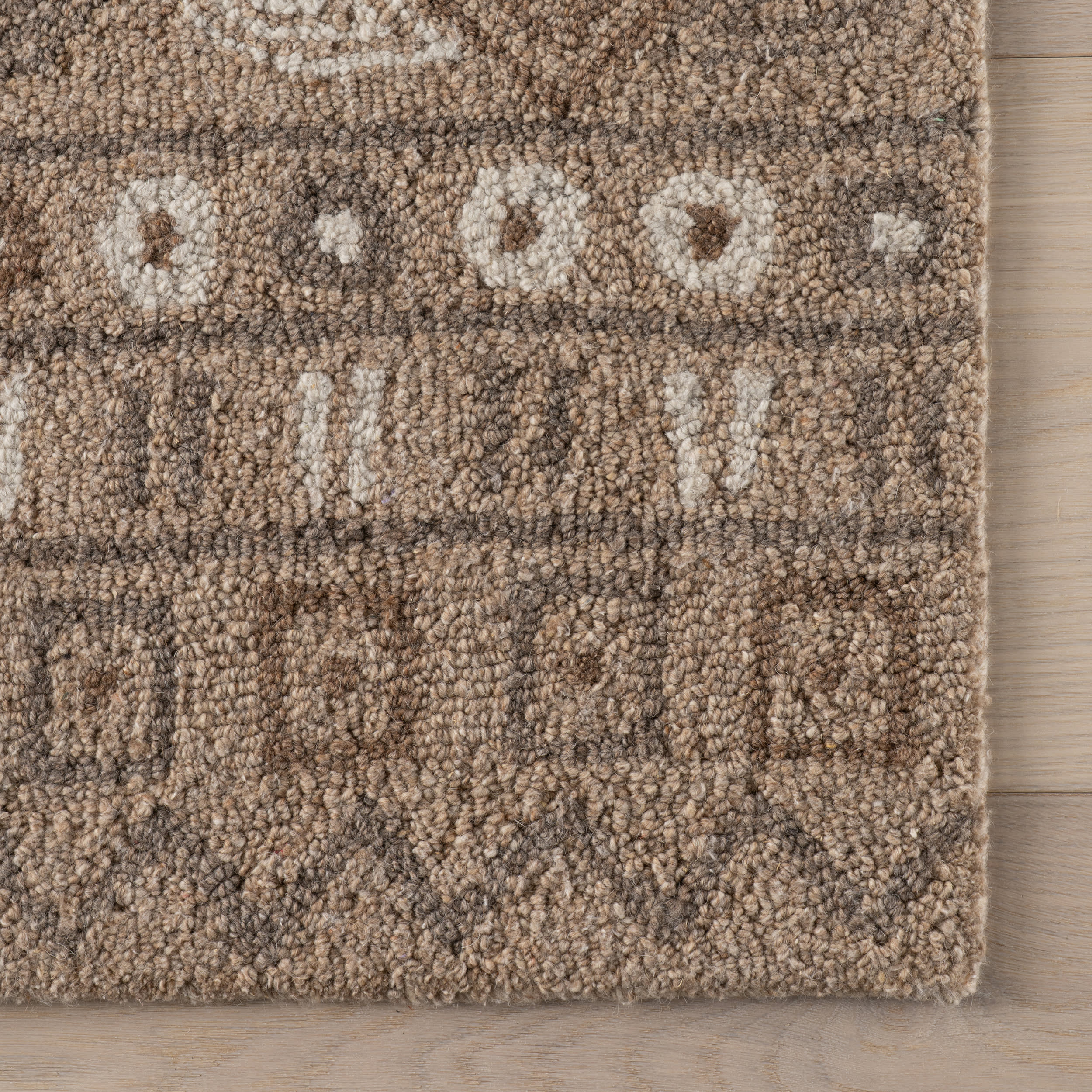 Ooti Geometric Block Wool Rug | Taupe - Image 5