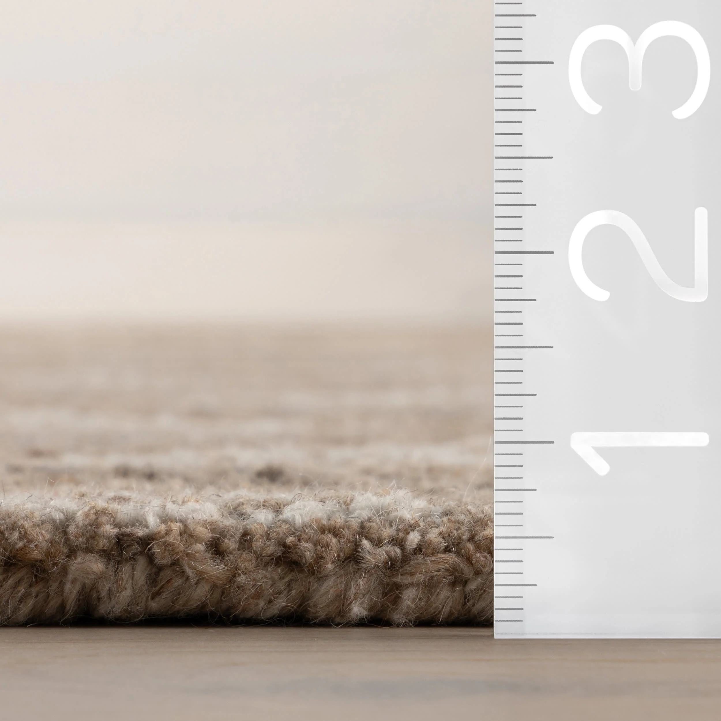 Ooti Geometric Block Wool Rug | Taupe - Image 6