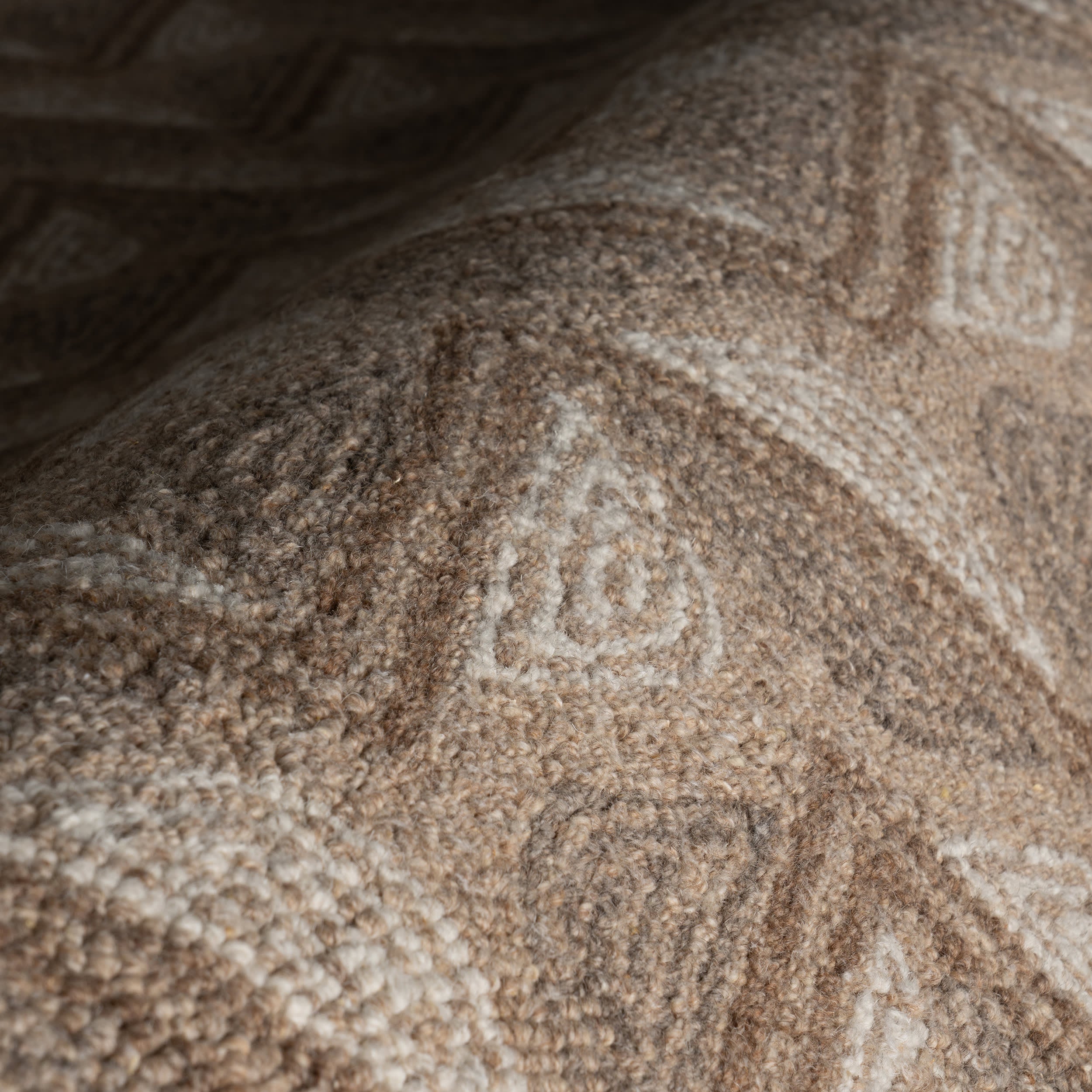 Ooti Geometric Block Wool Rug | Taupe - Image 8