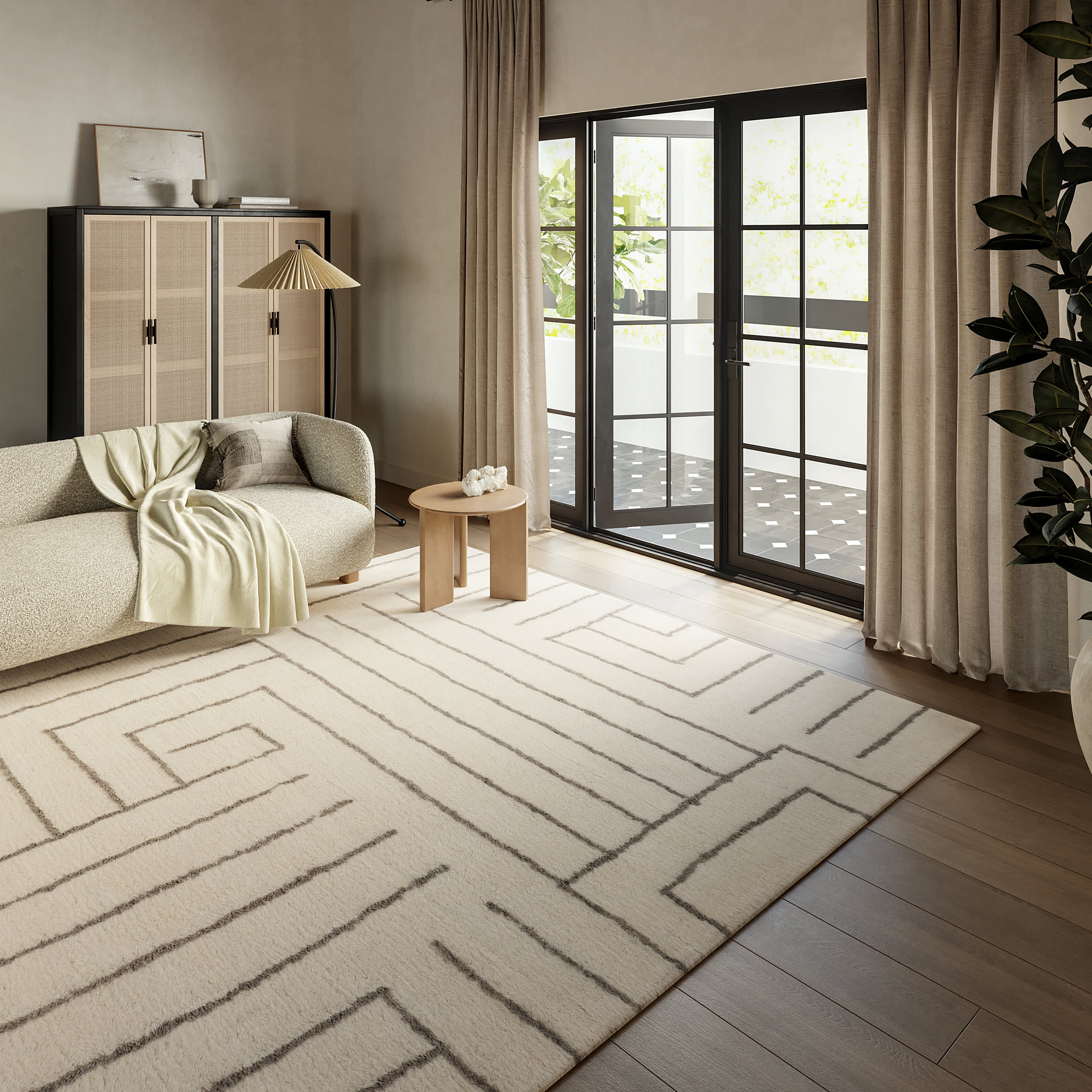 Zeno Hand Tufted Wool Rug | Ivory - Image 3