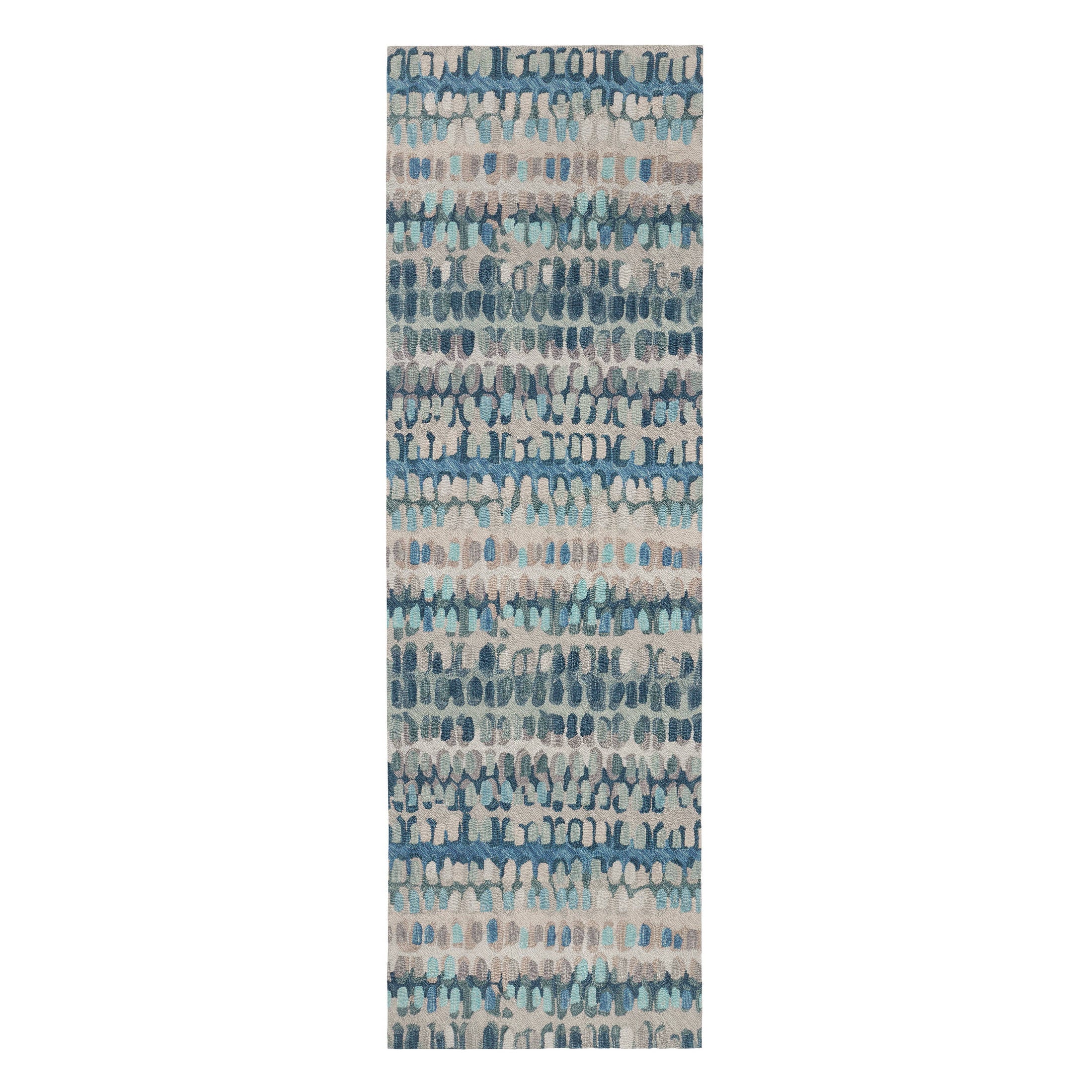 Paint Chip Hand Micro Hooked Wool Rug | Blue - Image 2