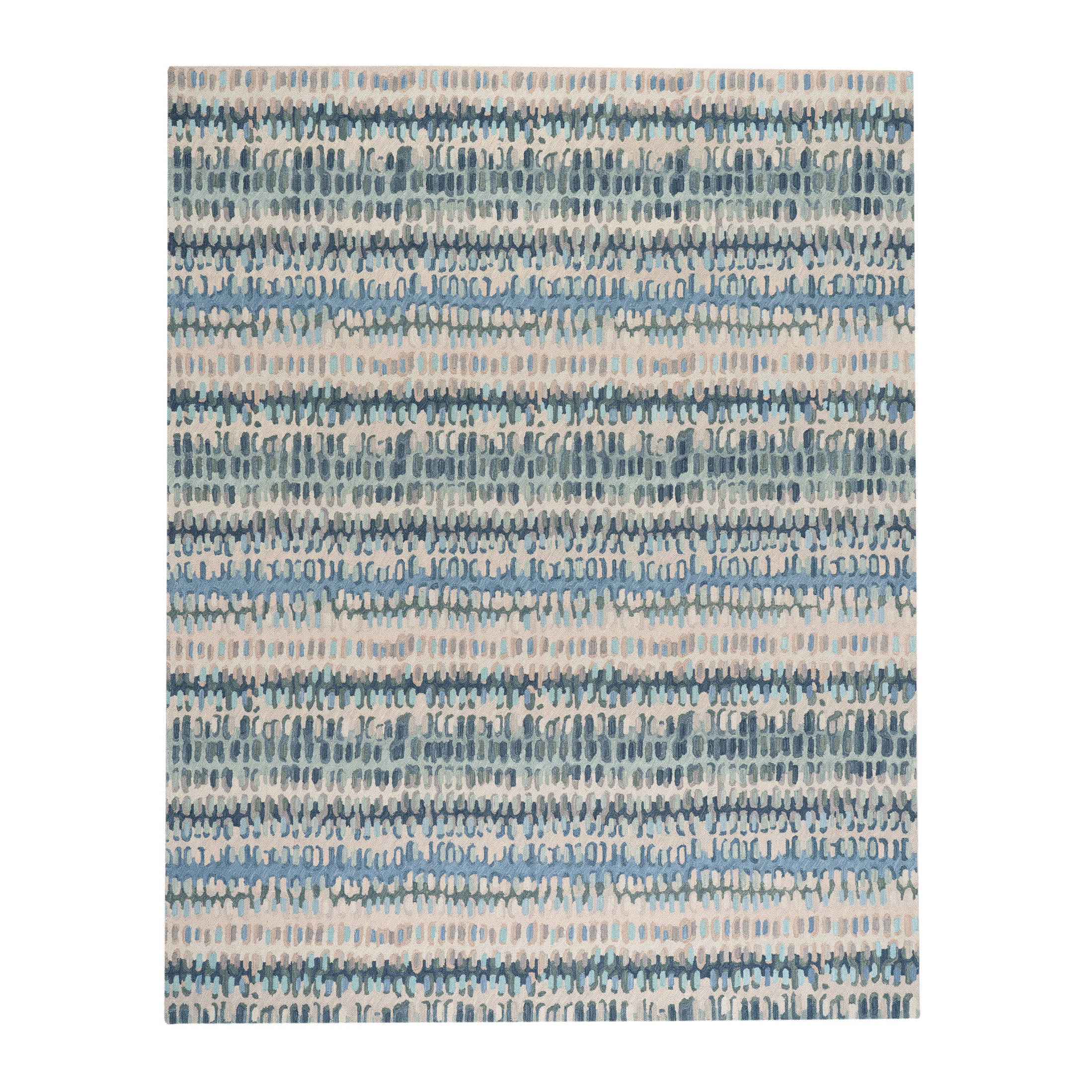Paint Chip Hand Micro Hooked Wool Rug | Blue - Image 3