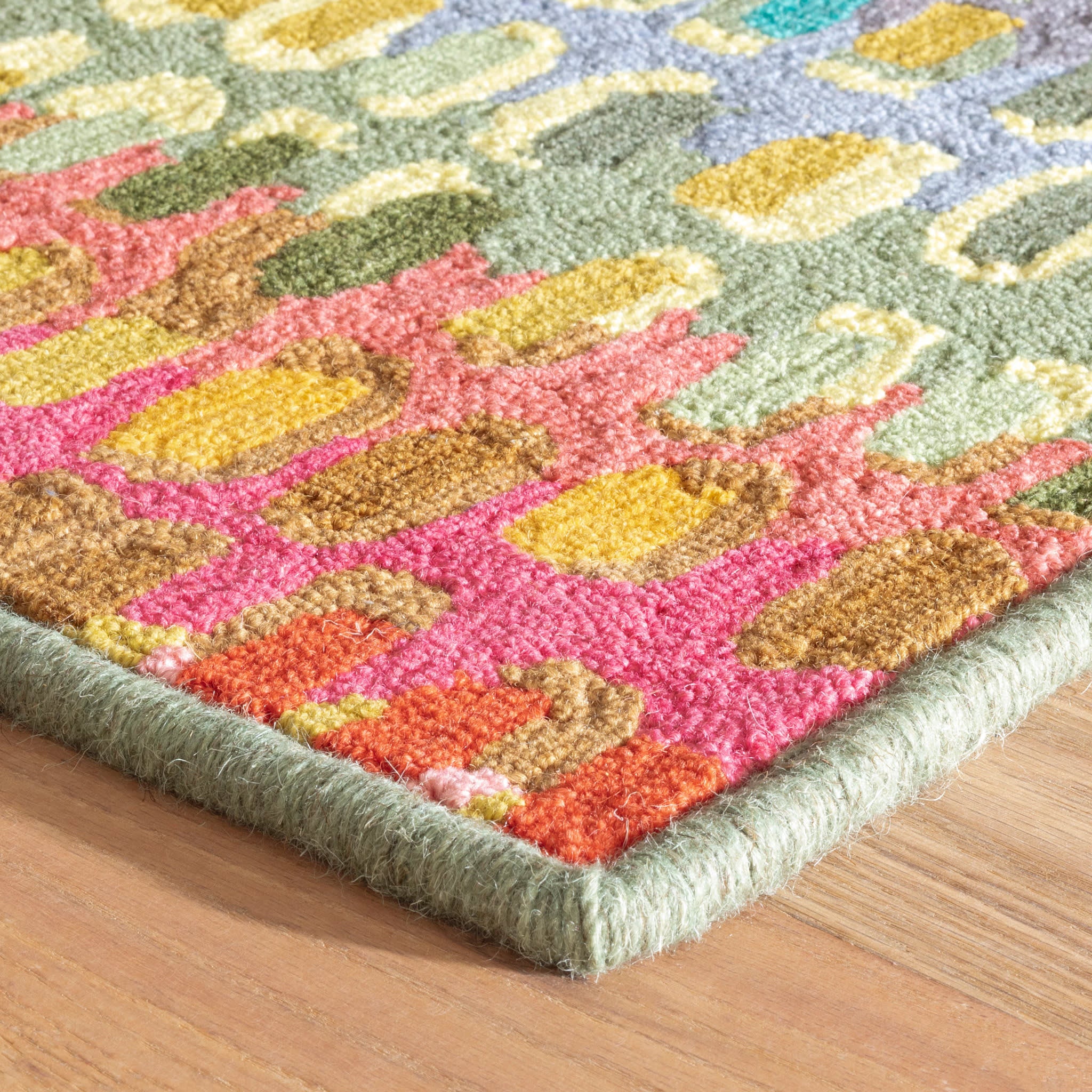 Paint Chip Hand Micro Hooked Wool Custom Rug | Multi - Image 6