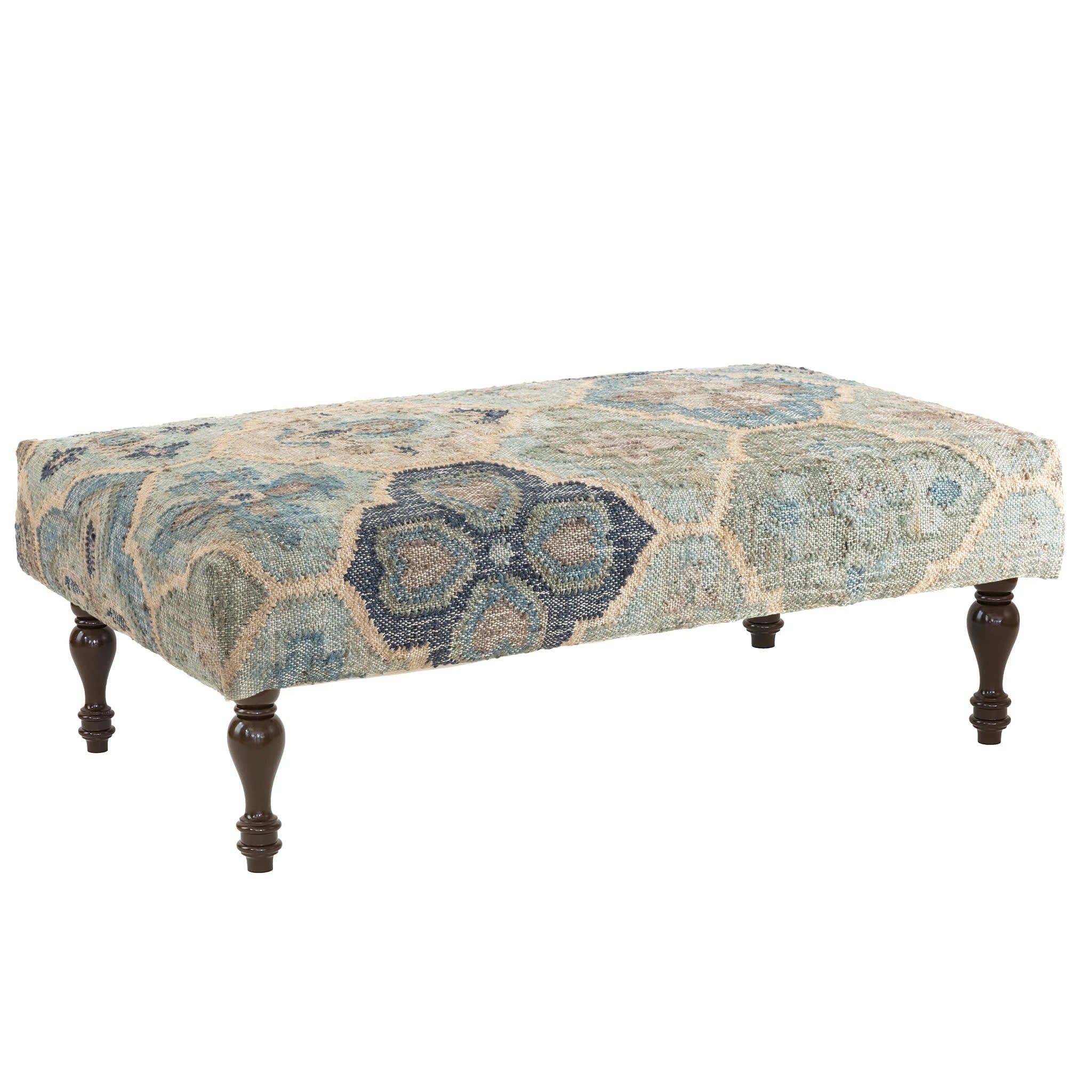 Pali Custom Rug Ottoman | Blue - Image 6
