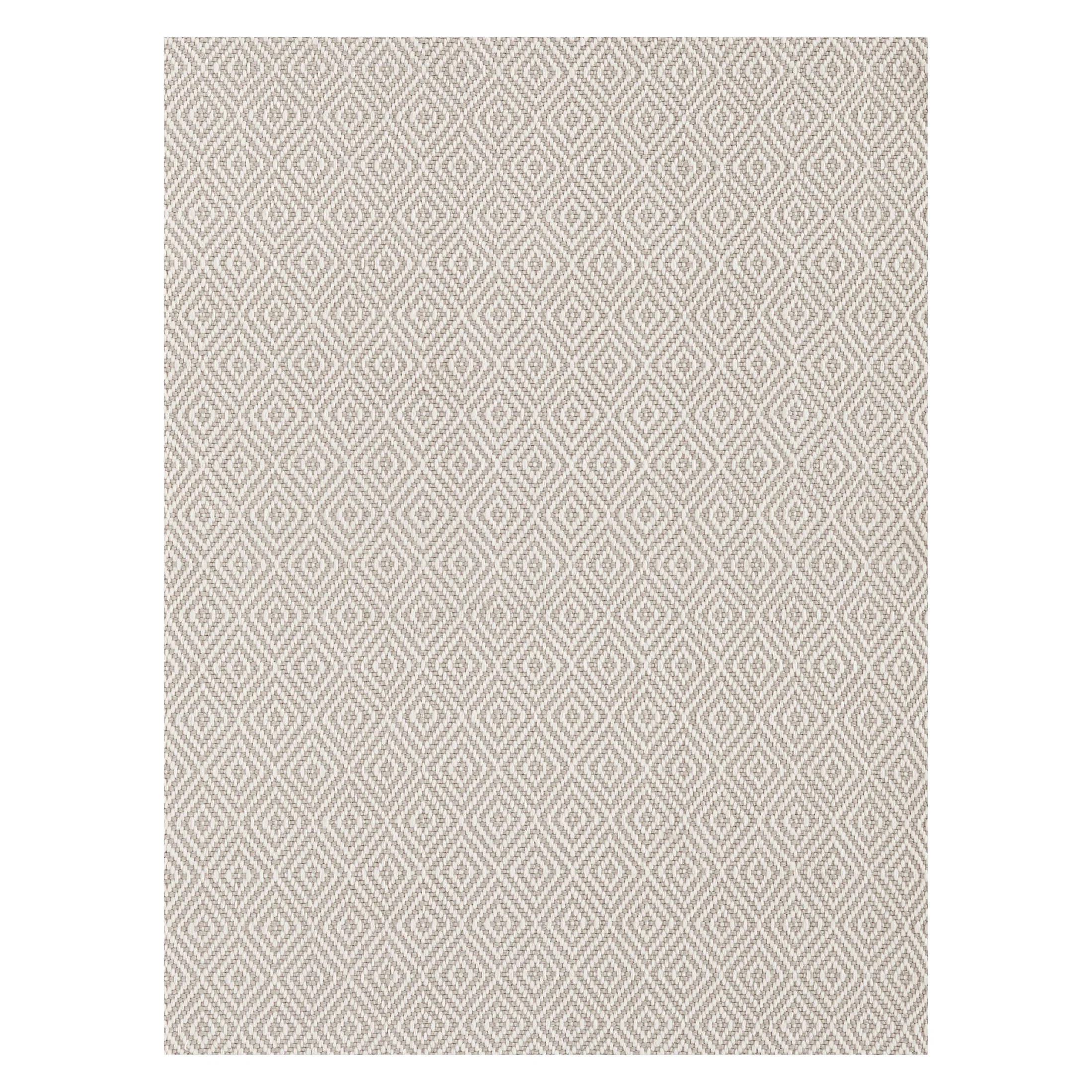 Petit Diamond Handwoven Indoor/Outdoor Rug | Platinum/Ivory